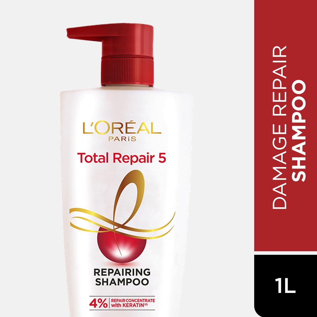 L'Oreal Paris Shampoo, For Damaged and Weak Hair, With Pro-Keratin + Ceramide, Total Repair 5, 1ltr – view 7
