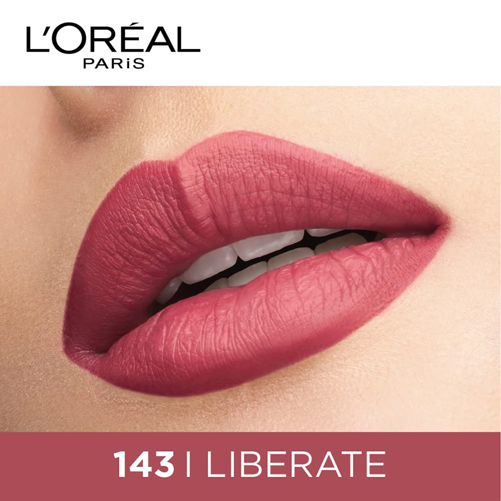 L'Oréal Paris Lipstick, Liquid Format with Matte Finish, Oil-In-Water Formula, Breathable and Lightweight Feel, Non-Flaking, Colour: 143 I Liberate, 7ml – view 3