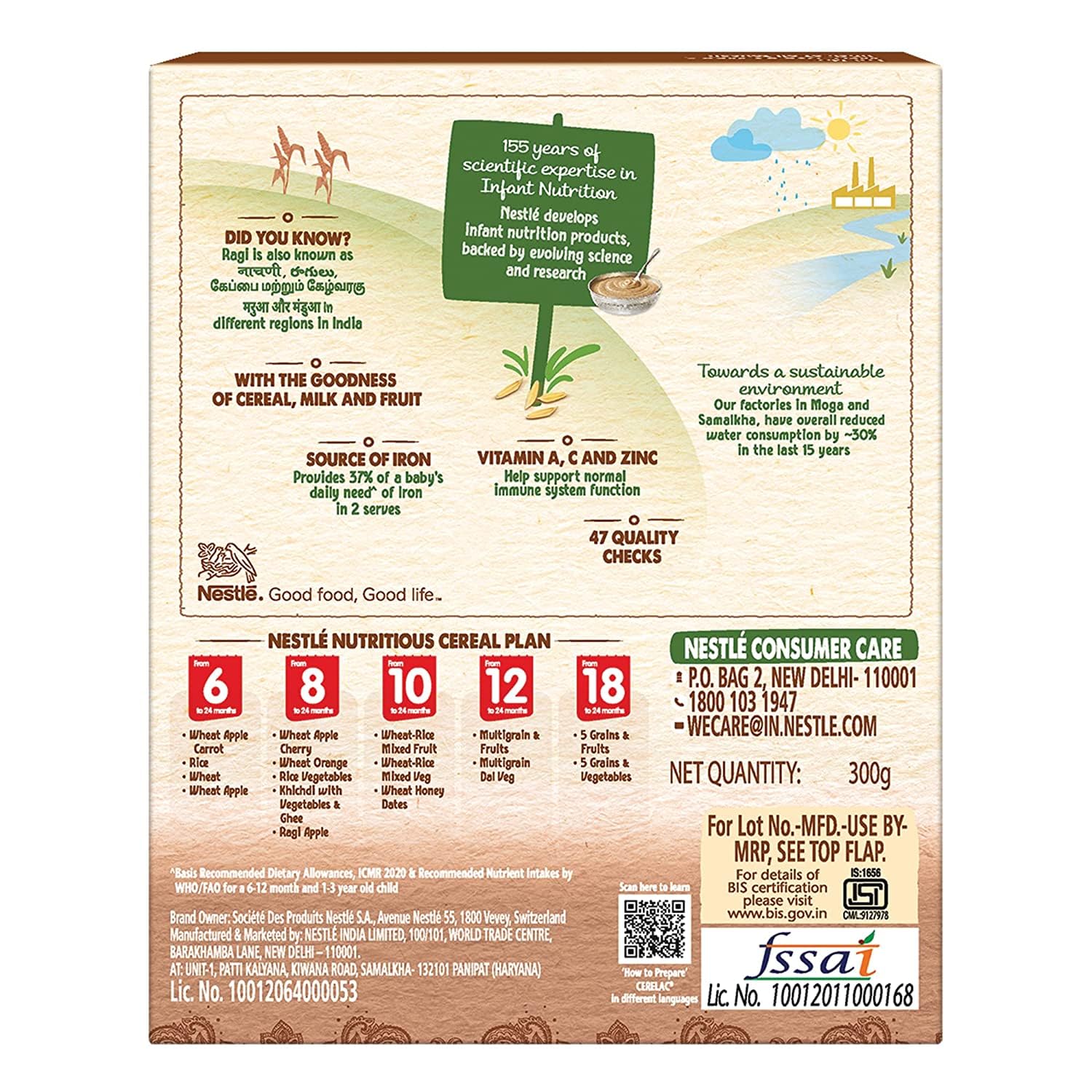 Nestle Cerelac Baby Cereal with Milk , Ragi Apple , From 8 to 24 Months ,Stage 2, Source of Iron & Protein , 300g – view 2