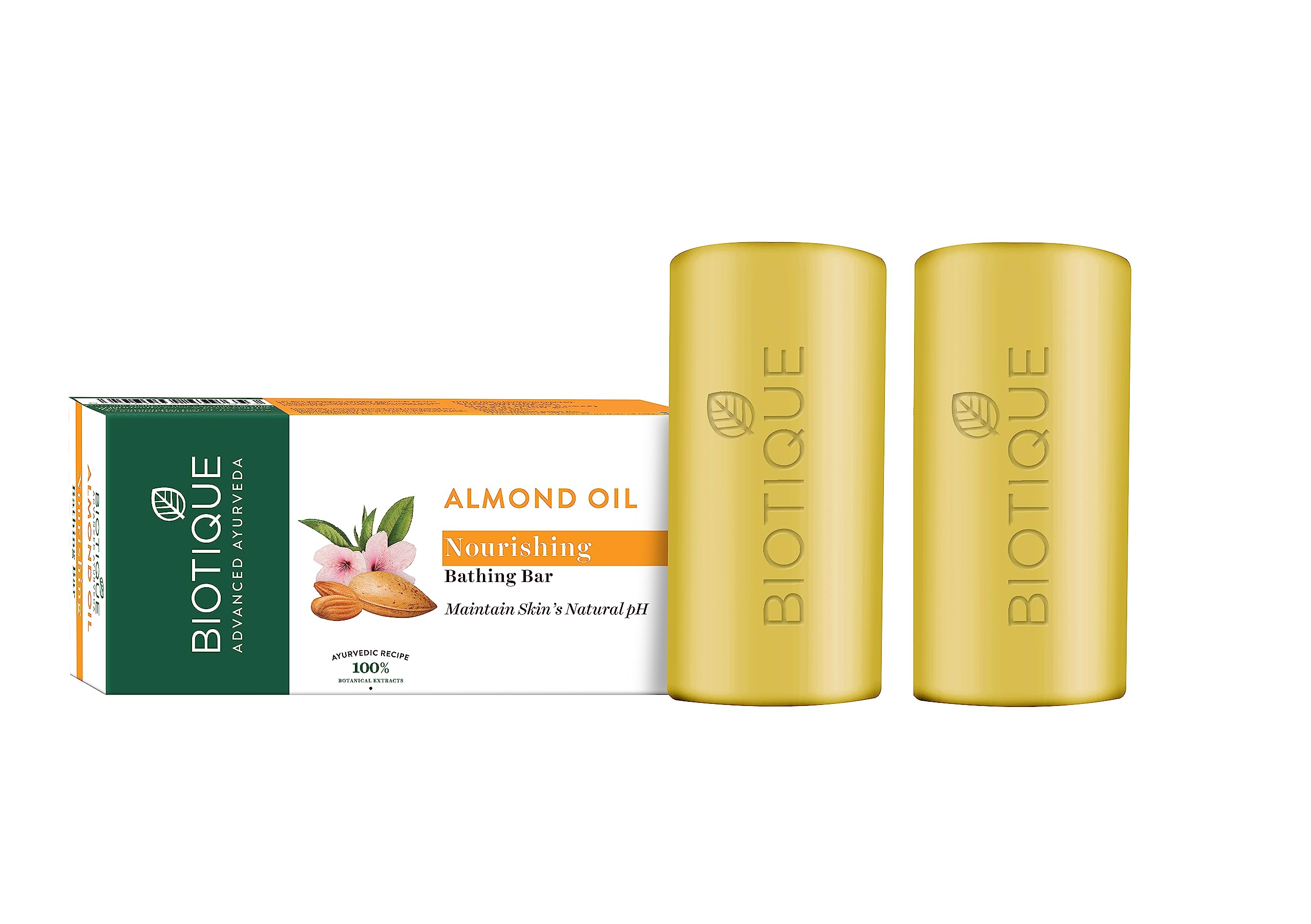 Biotique almond soap bar pack of two red boxes