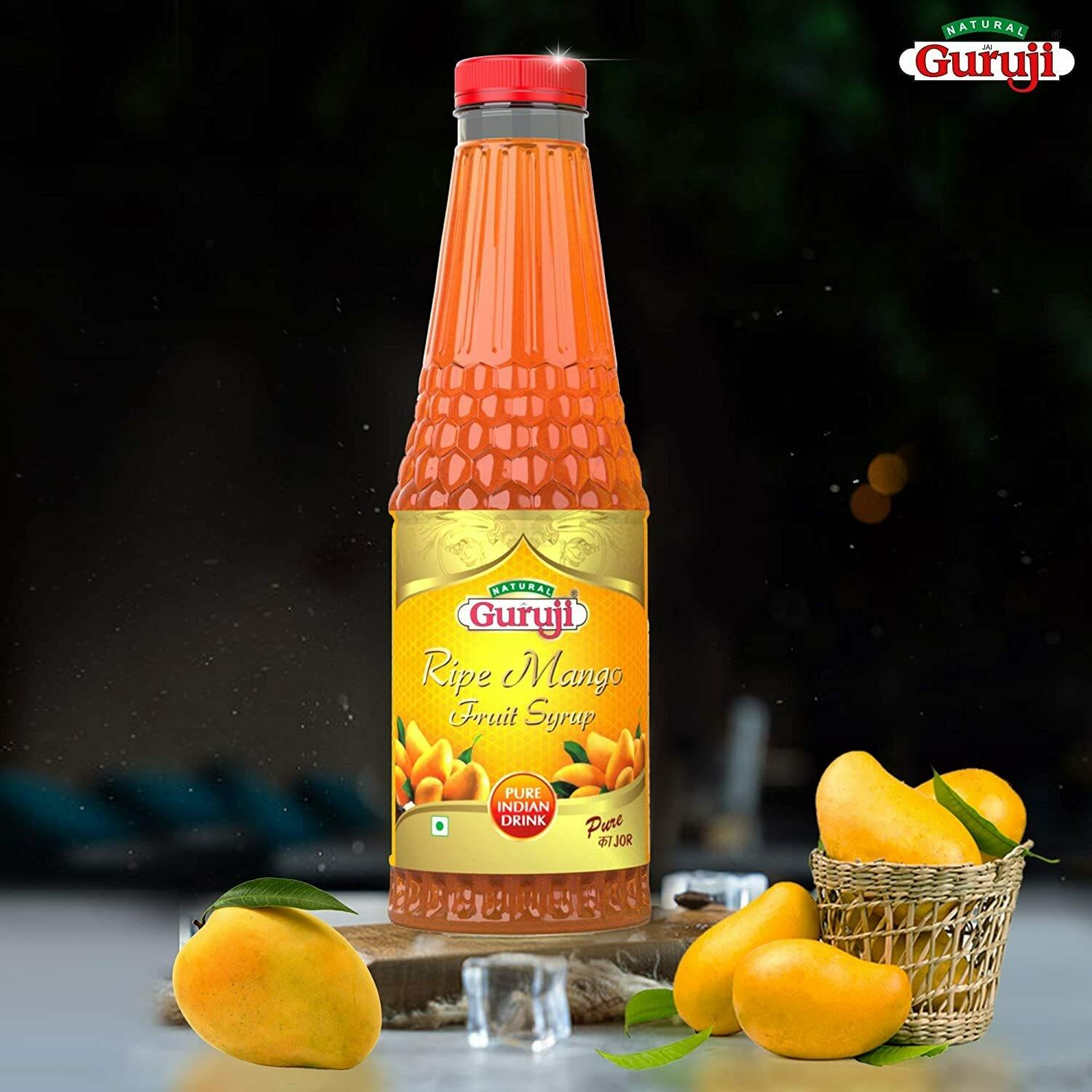 Natural Jai Guruji Ripe Mango & Lemon Fruit Syrup Each 750Ml (Pack Of 2) – view 2