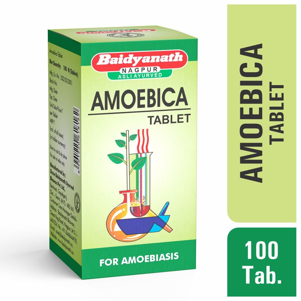 Baidyanath Amoebica I Ayurvedic Diarrhea Medicine I 740 g Pack of 1-100 Tab – view 2