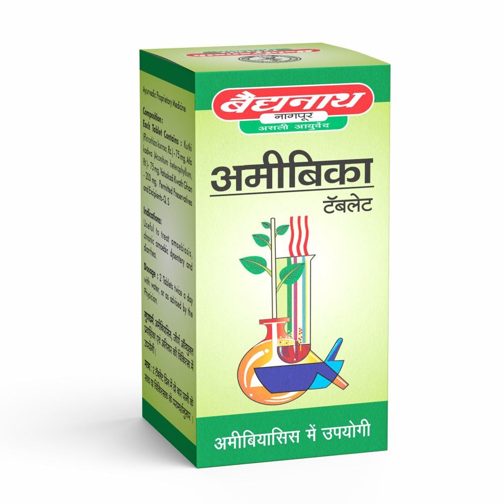 Baidyanath Amoebica I Ayurvedic Diarrhea Medicine I 740 g Pack of 1-100 Tab – view 5