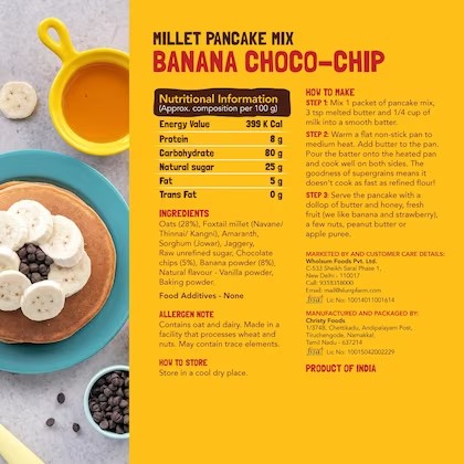 Slurrp Farm No Maida Instant Pancake Mix-Banana Choo, 50g – view 2