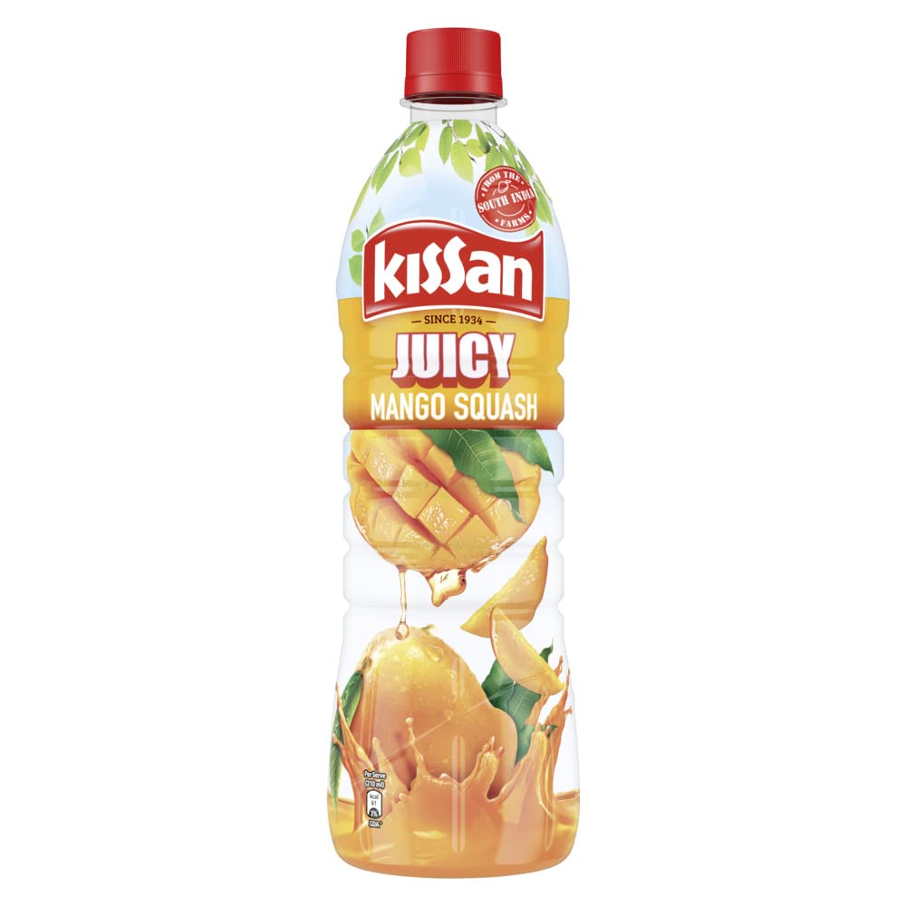 Kissan mango squash bottle 750 ml hero pack shot