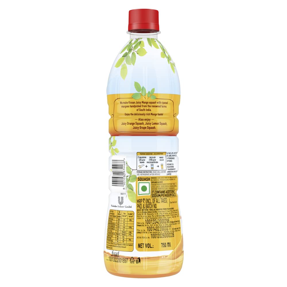 Kissan Mango Squash Bottle, 750 ml – view 2