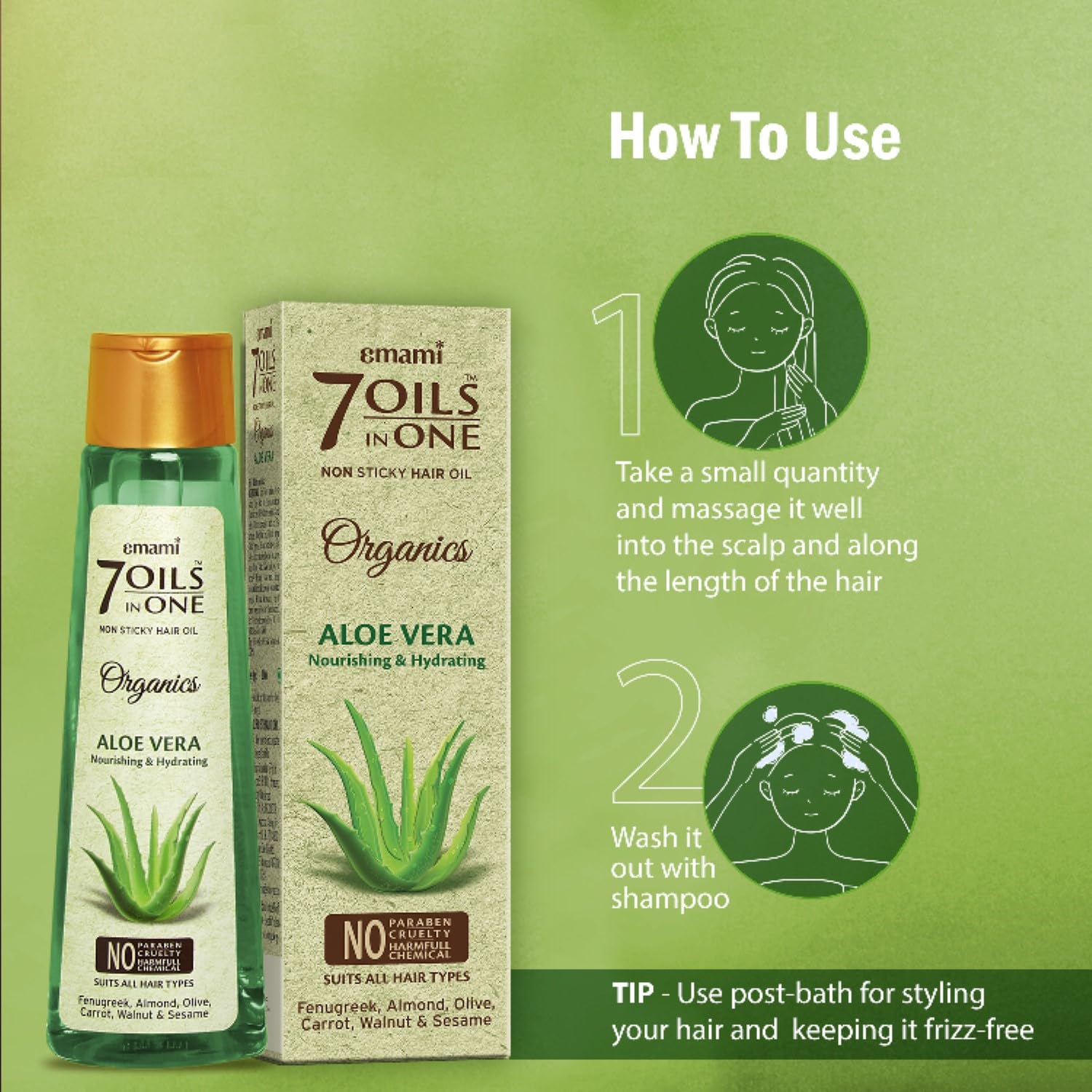 Emami 7 Oils In One Organics Aloe Vera Hair Oil – view 3