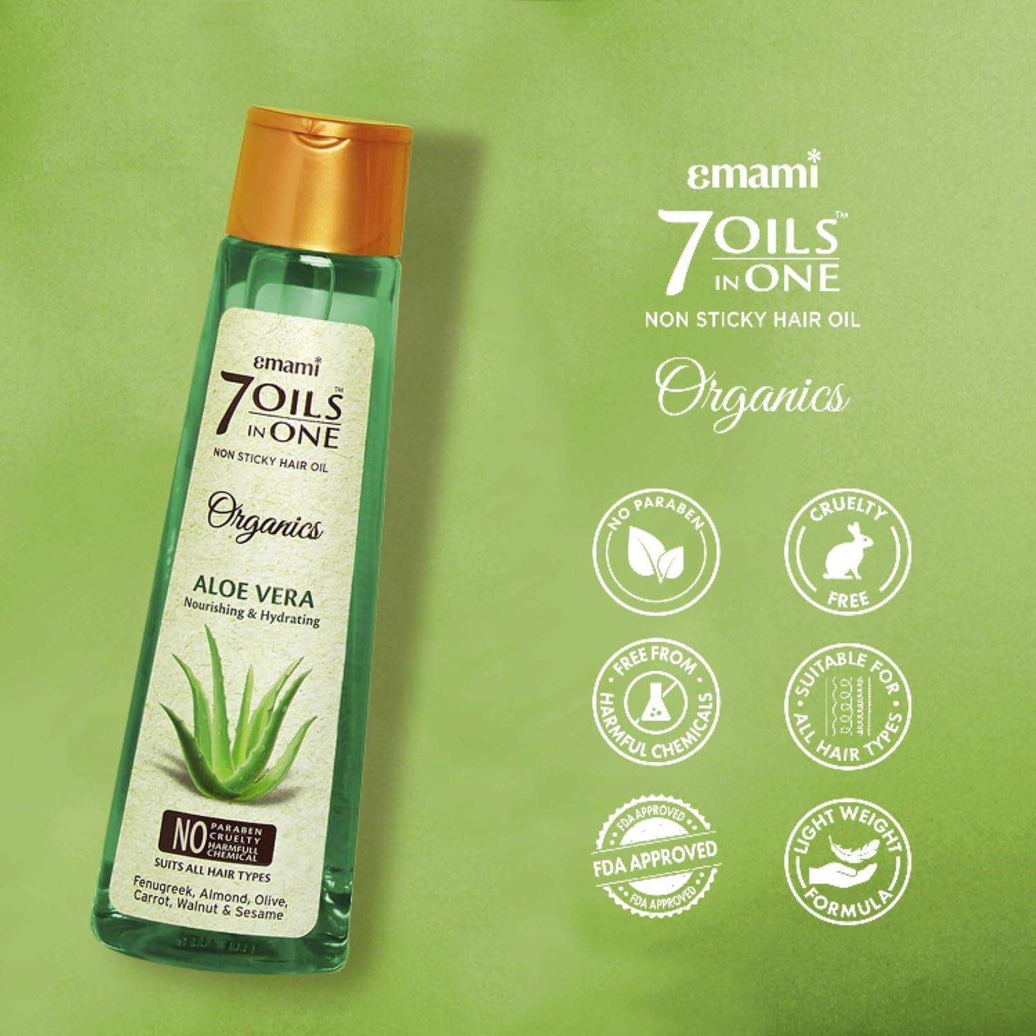 Emami 7 Oils In One Organics Aloe Vera Hair Oil – view 4