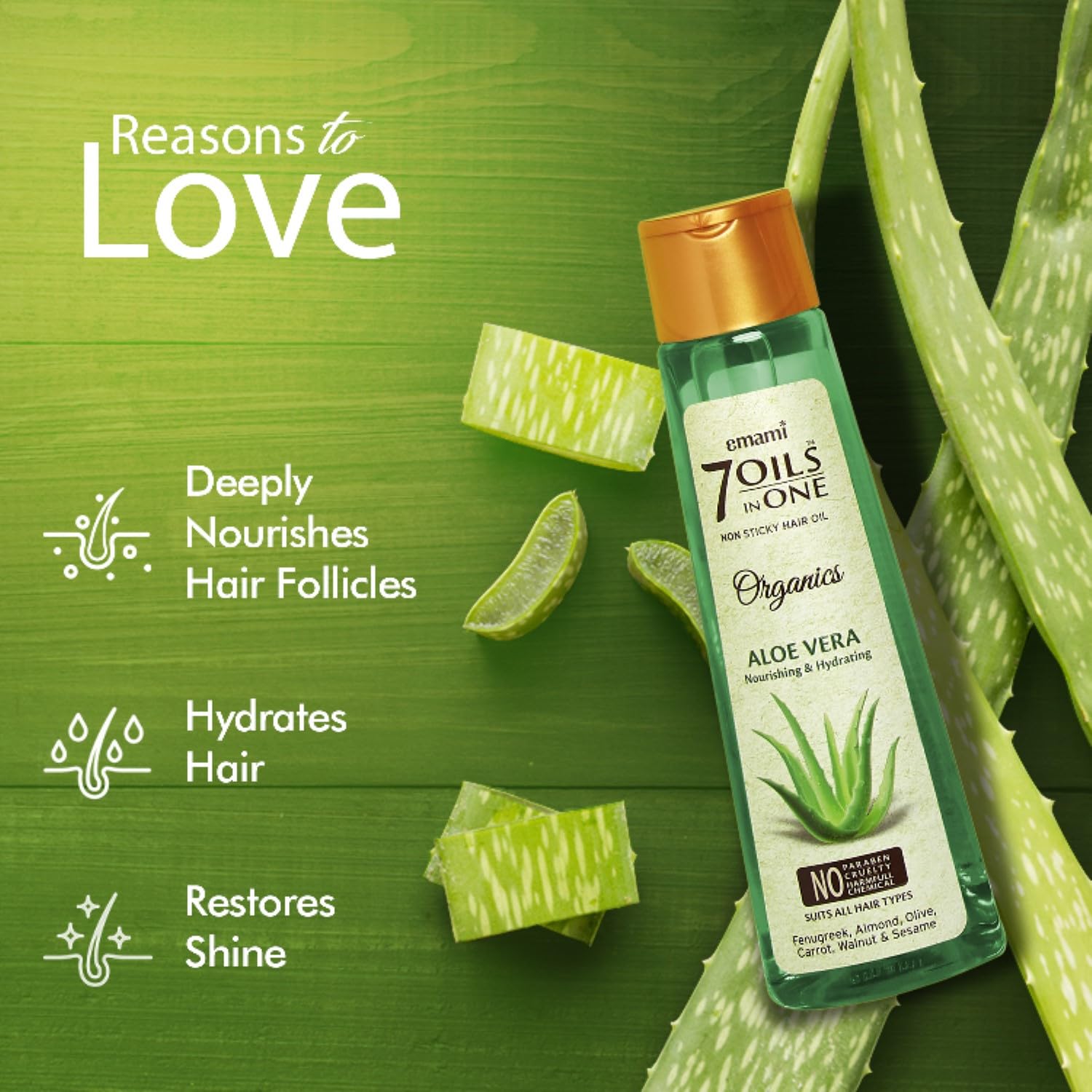 Emami 7 Oils In One Organics Aloe Vera Hair Oil – view 6