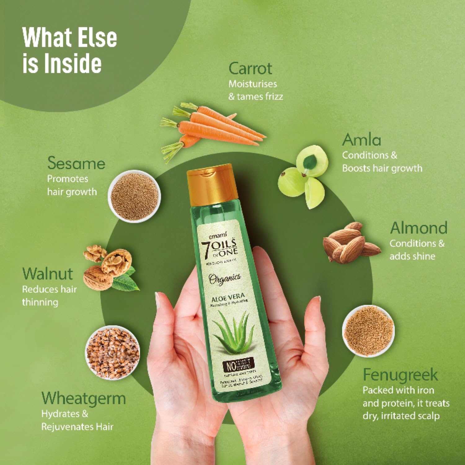 Emami 7 Oils In One Organics Aloe Vera Hair Oil – view 7