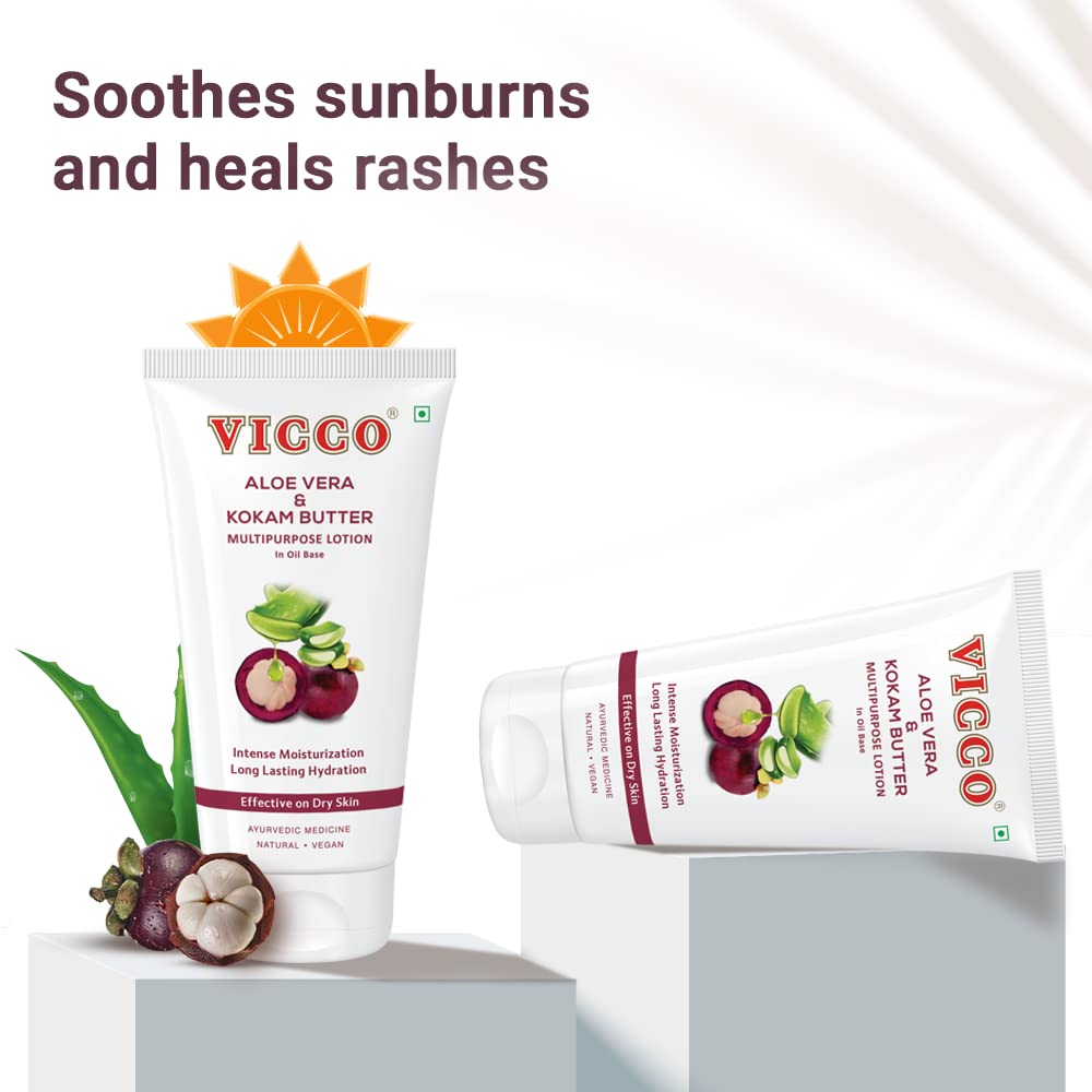 Vicco Aloe Vera and Kokam Butter Multipurpose Lotion in Oil Base, For Dry Skin, Intense Moisturization, For Face and Body, Natural, Vegan and Cruelty Free, 200 ml – view 4