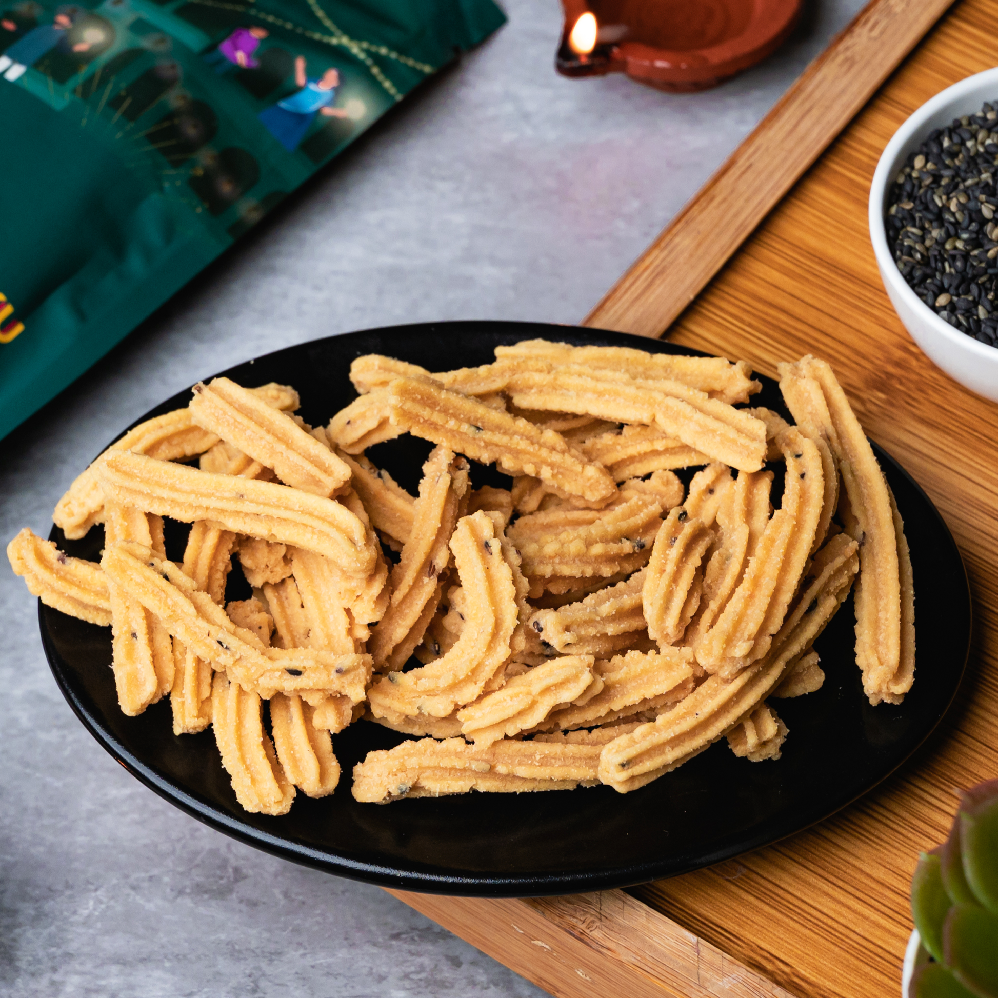 Vegan World murukku chakli sticks pack front view