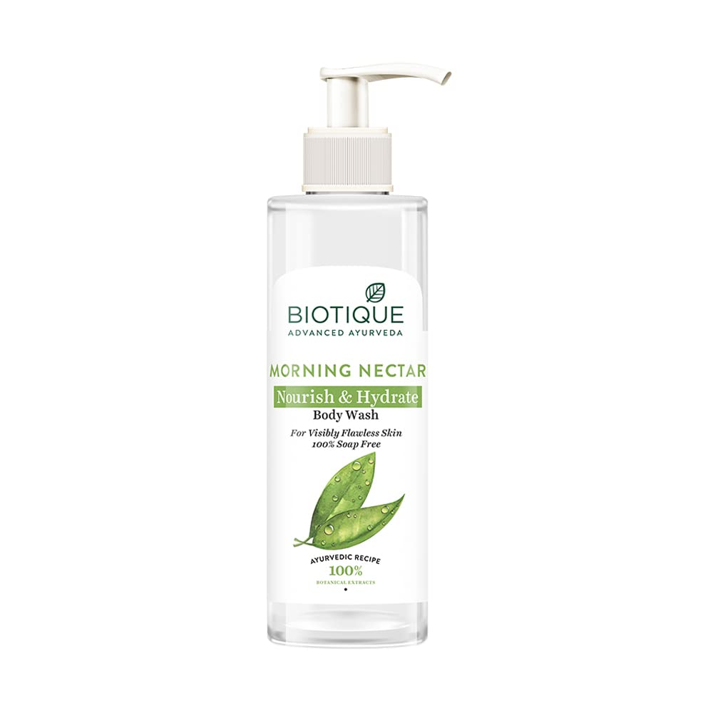 Biotique Morning Nectar nourishing hydrating gel body wash bottle