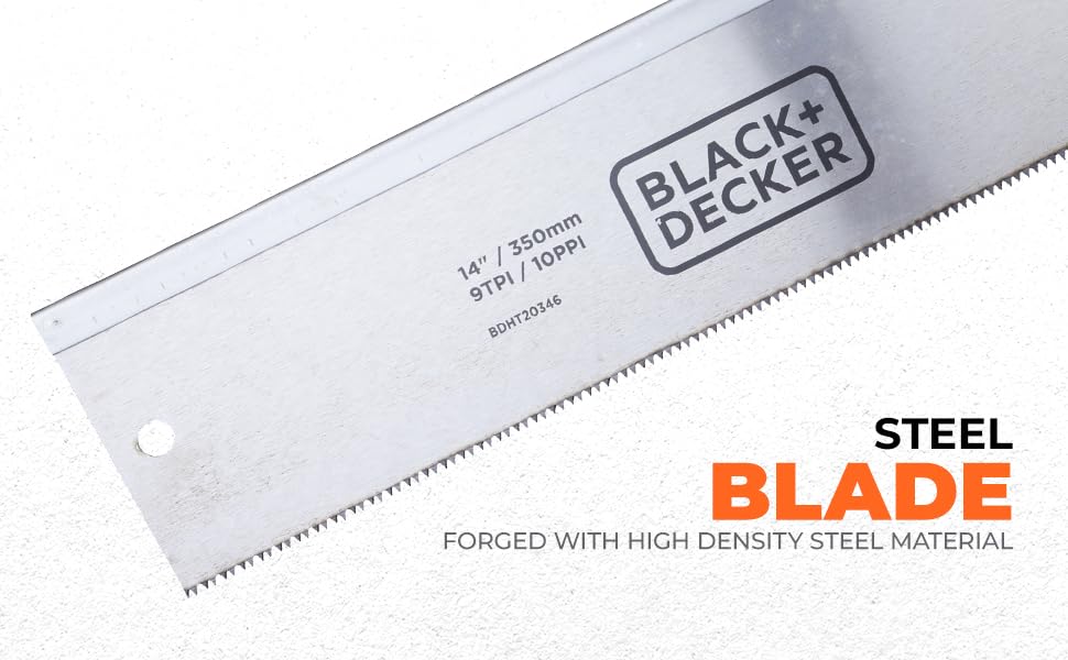 BLACK & DECKER BDHT20346 350mm Hand-Powered Steel Mitre Box with Saw for Home, DIY & Professional, 6 Months Warranty, ORANGE & BLACK – view 3