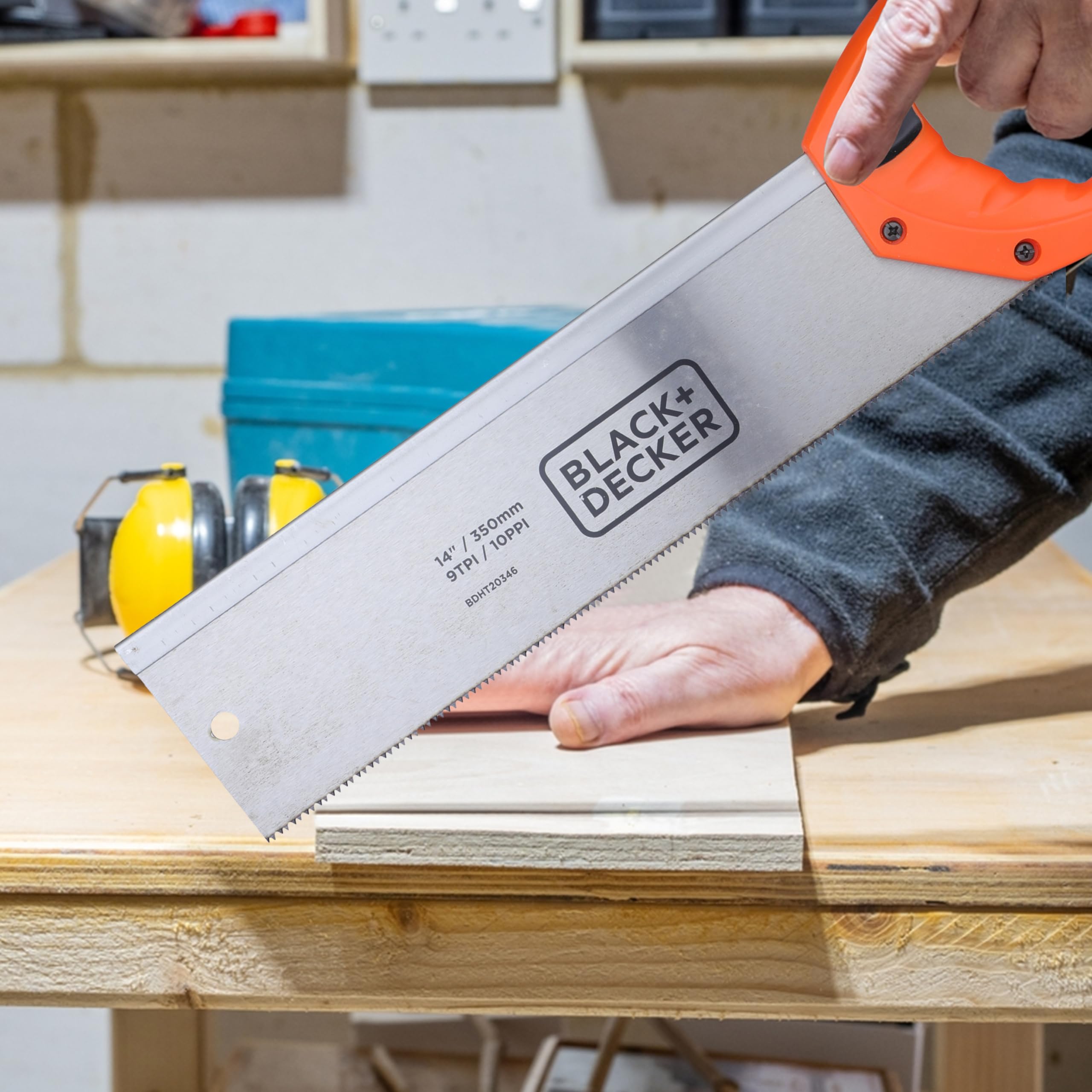 BLACK & DECKER BDHT20346 350mm Hand-Powered Steel Mitre Box with Saw for Home, DIY & Professional, 6 Months Warranty, ORANGE & BLACK – view 8