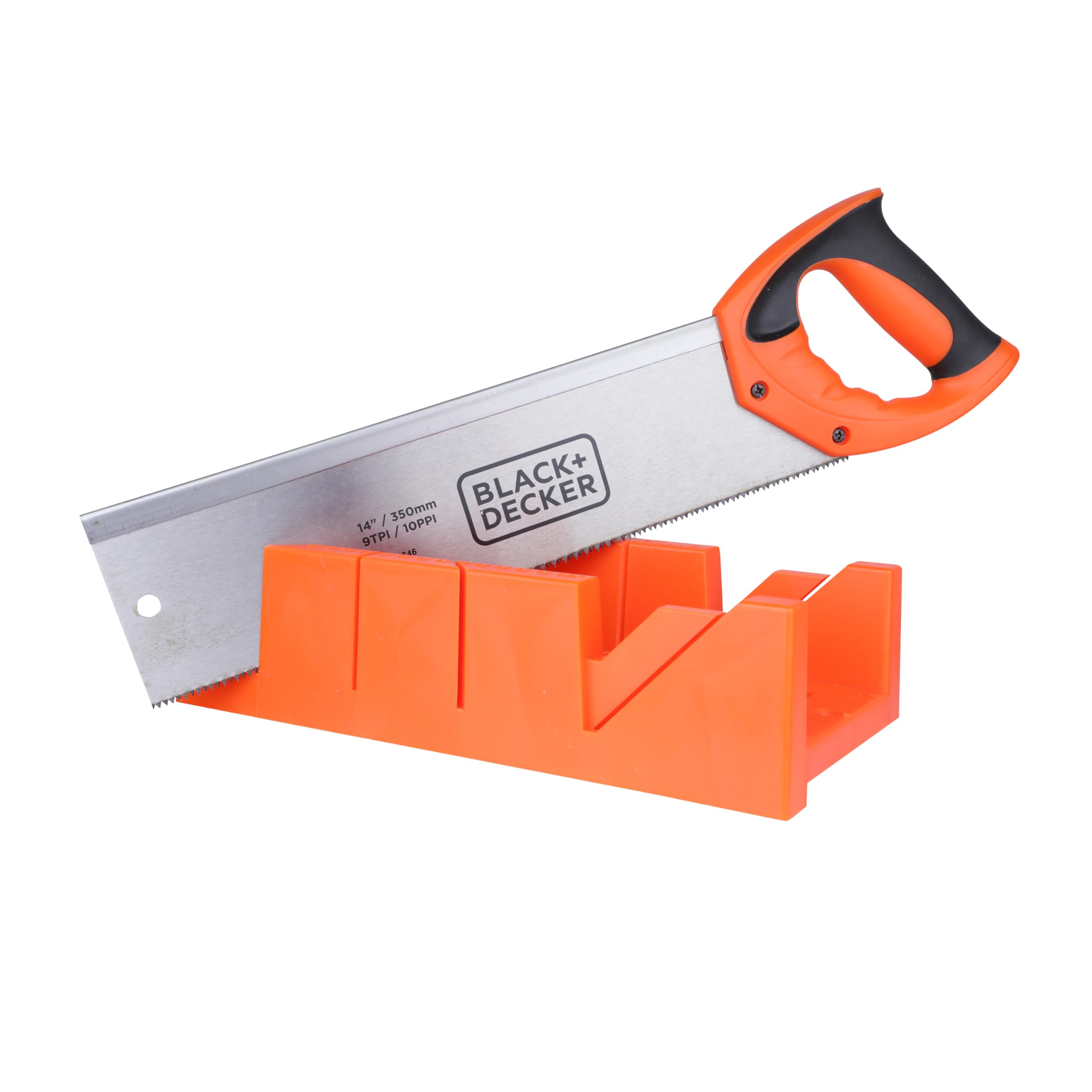 BLACK & DECKER BDHT20346 350mm Hand-Powered Steel Mitre Box with Saw for Home, DIY & Professional, 6 Months Warranty, ORANGE & BLACK – view 9