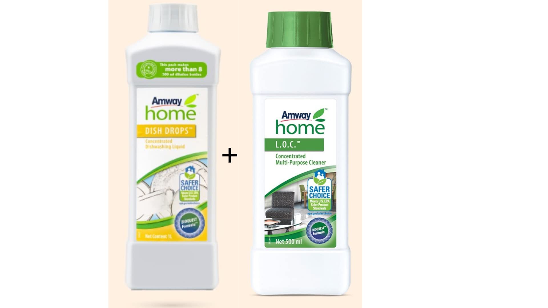 Amway concentrated dishwashing liquid and multi-purpose cleaner combo