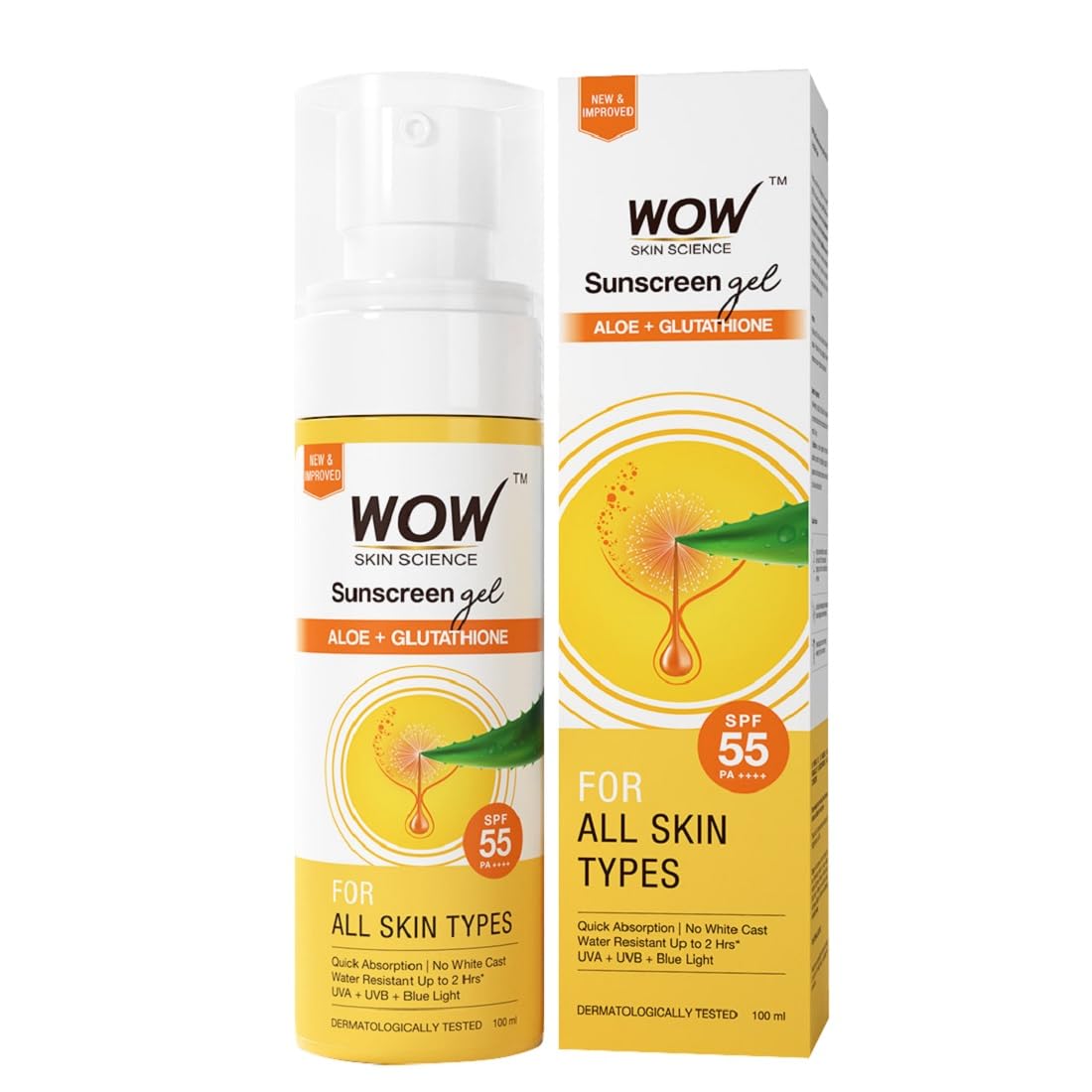 WOW Skin Science sunscreen gel bottle for daily sun protection