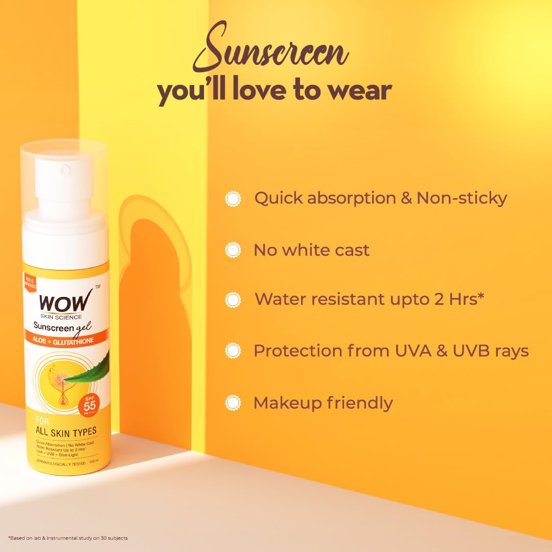 WOW Skin Science Sunscreen Matte Finish - Spf 55 Pa+++ - Very High Broad Spectrum - Uva &Uvb Protection - Quick Absorb - No Parabens, Silicones, Mineral Oil, Oxide, Color & Benzophenone, 100mL – view 6