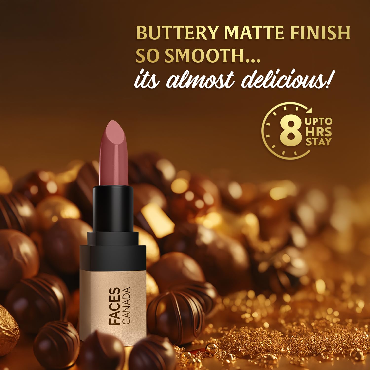 FACES CANADA Comfy Matte Velvet Touch Lipstick - Fierce Brown 17, 4.2g – view 3