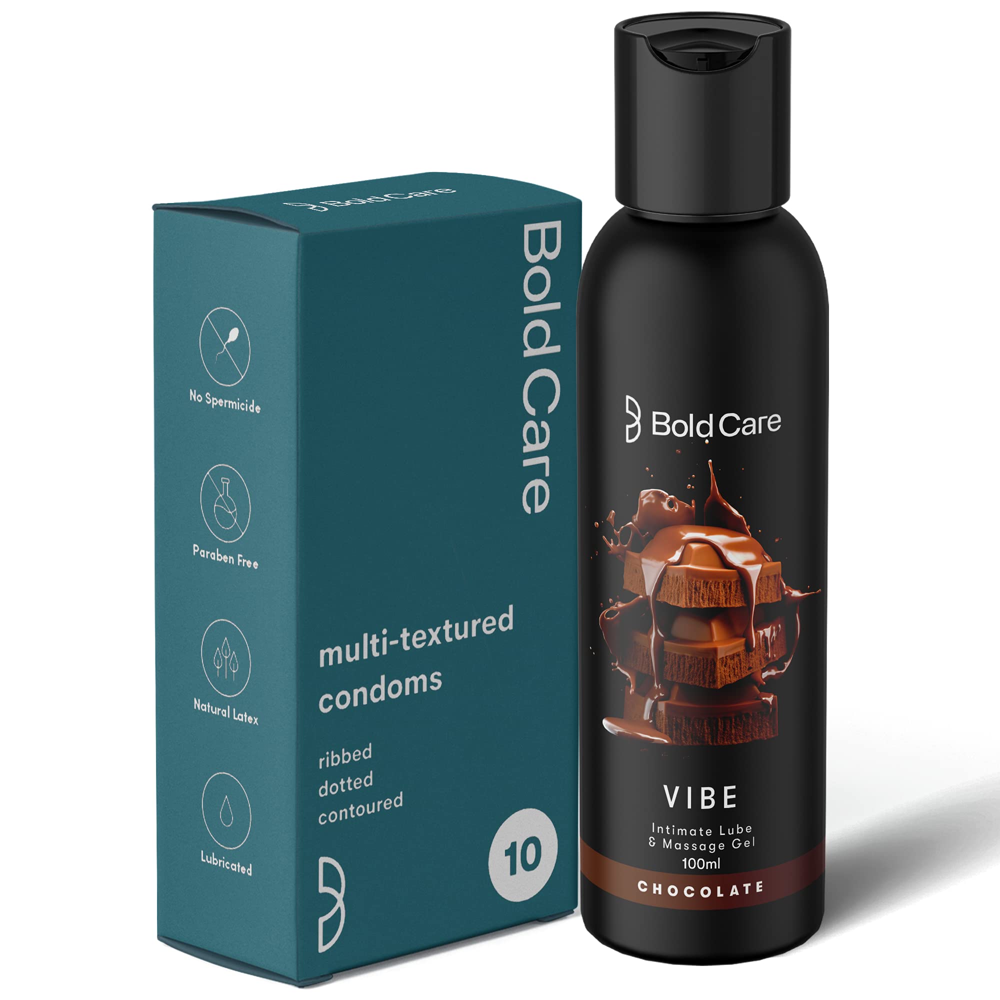 Bold Care multi textured condoms and lubricant gel combo pack