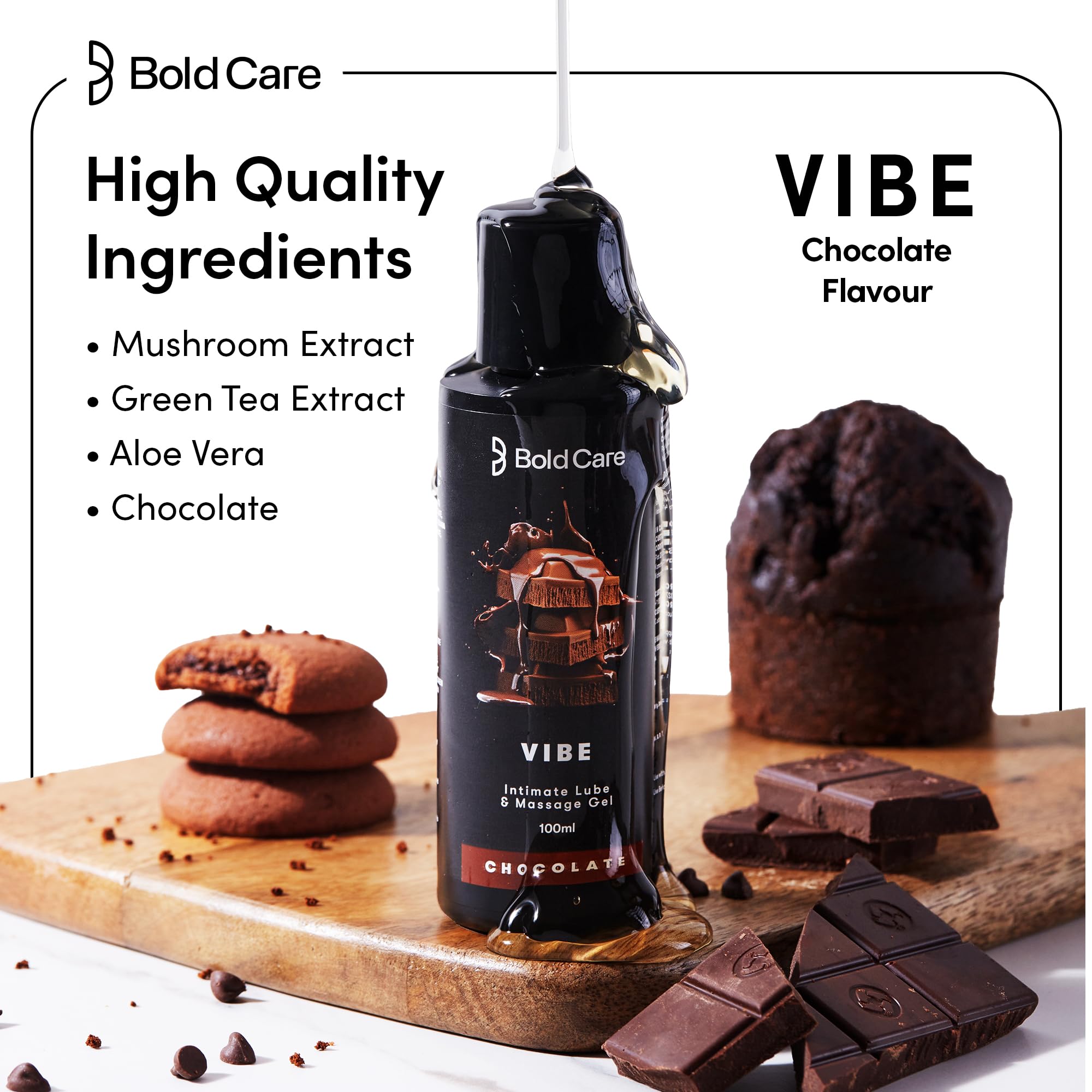Bold Care Multi-textured Condoms + Vibe - Chocolate flavoured Premium Lubricant Gel - Water based formula - Gentle on the skin – view 3
