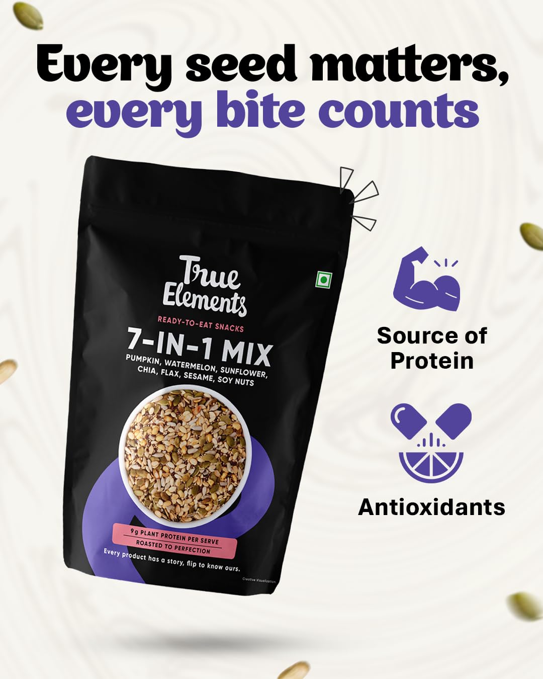 True Elements 7 in 1 Seeds Mix 250g - Complete Seed Blend – view 6