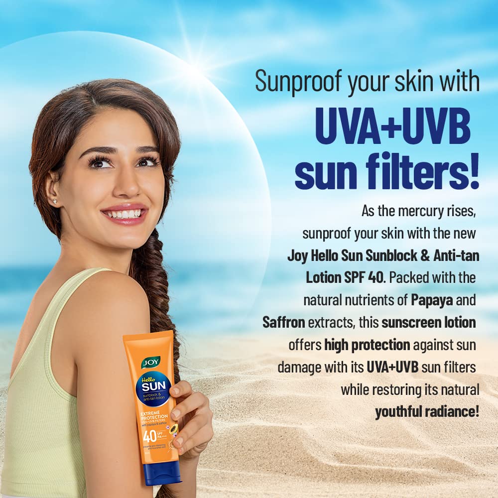 Joy Anti Tan SPF 40 Face & Body Sunscreen with 97% Sun Protection & Prevents Skin Darkening (50ml x 2) – view 2