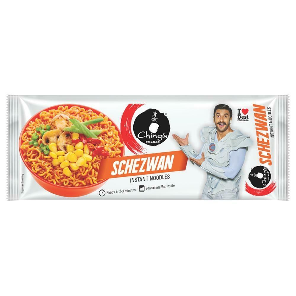 Front pack of Ching's Secret Schezwan instant noodles 240g