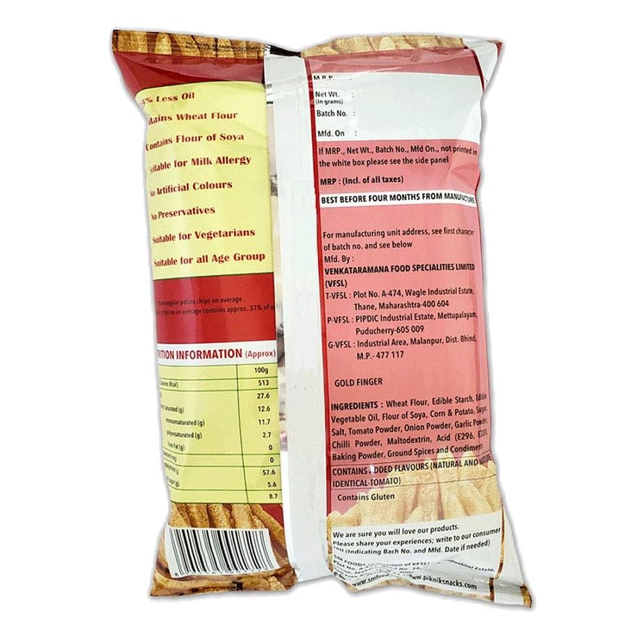 Piknik Classic Tomato Chilli - Made With Wheat Flour, 25% Less Oil, No Preservatives, 60 G – view 2