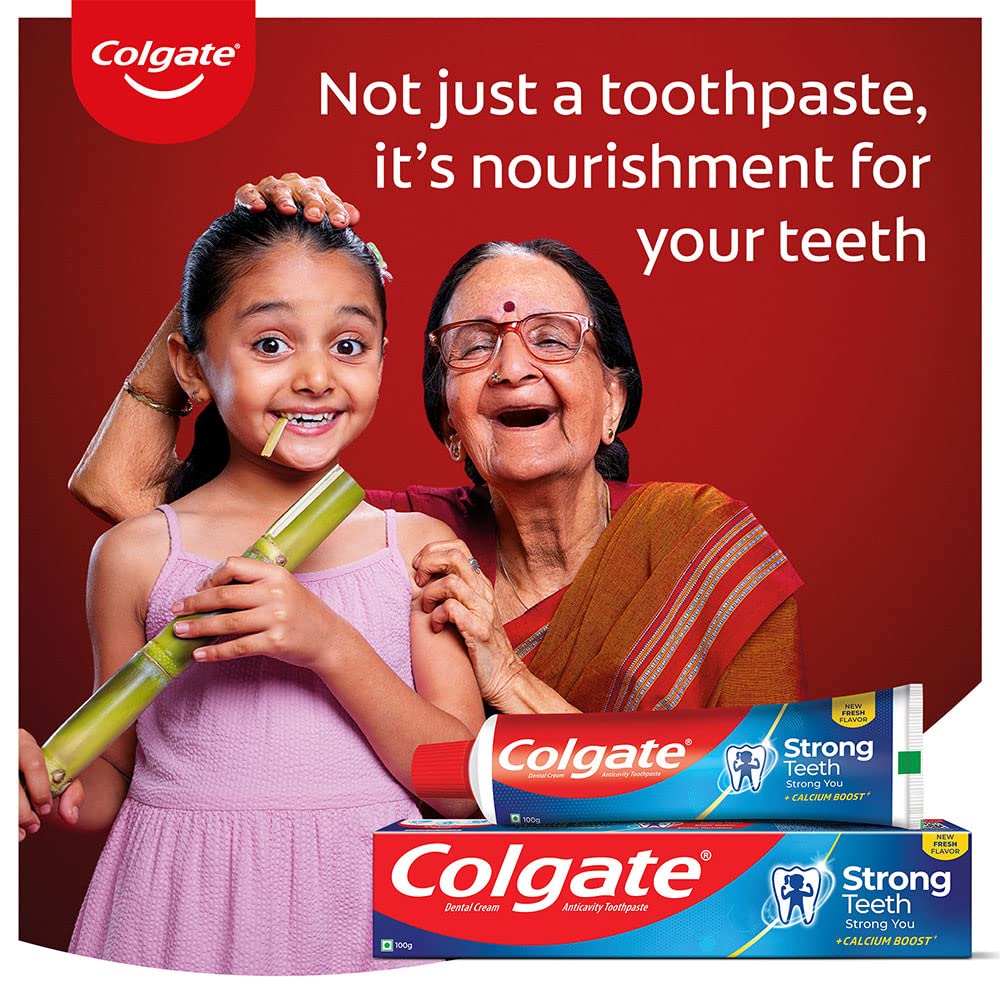 Colgate Strong Teeth Cavity Protection Toothpaste, Colgate Toothpaste with Calcium Boost, 700gm Saver Pack, India's No.1 Toothpaste – view 2