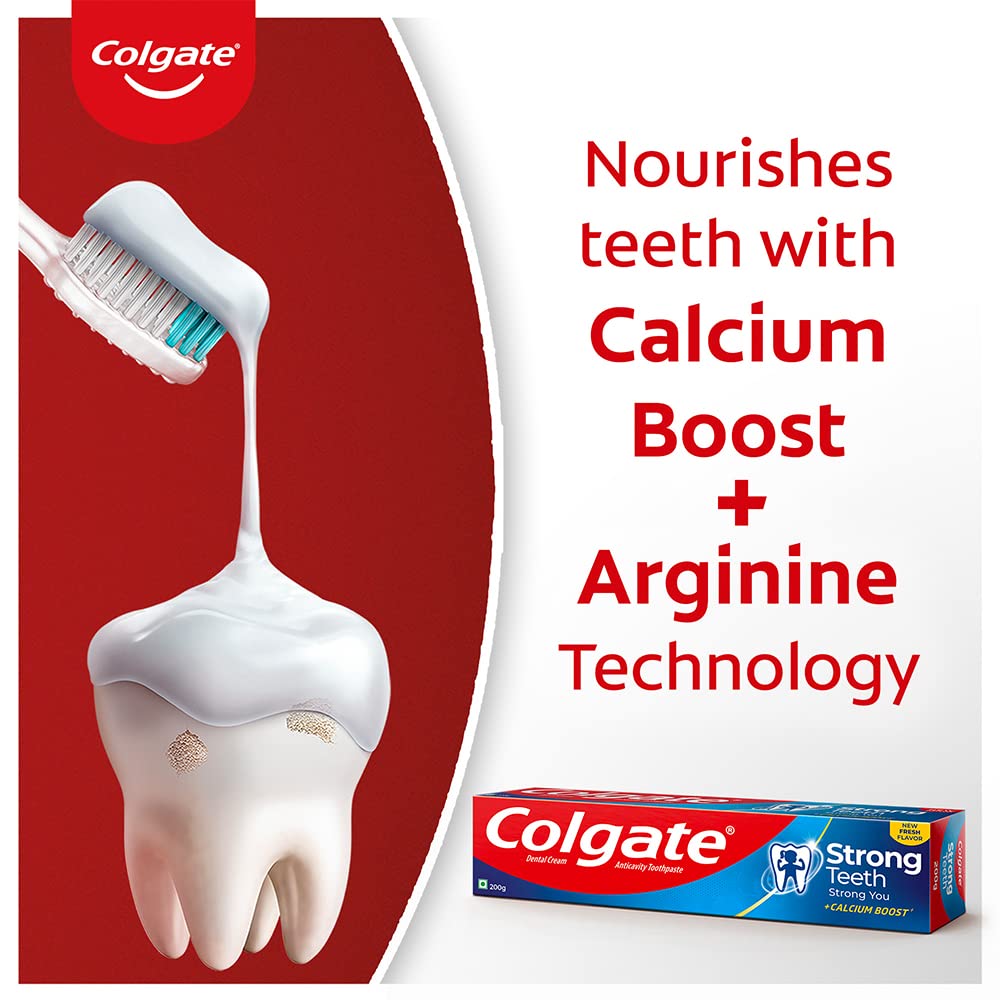 Colgate Strong Teeth Cavity Protection Toothpaste, Colgate Toothpaste with Calcium Boost, 700gm Saver Pack, India's No.1 Toothpaste – view 4