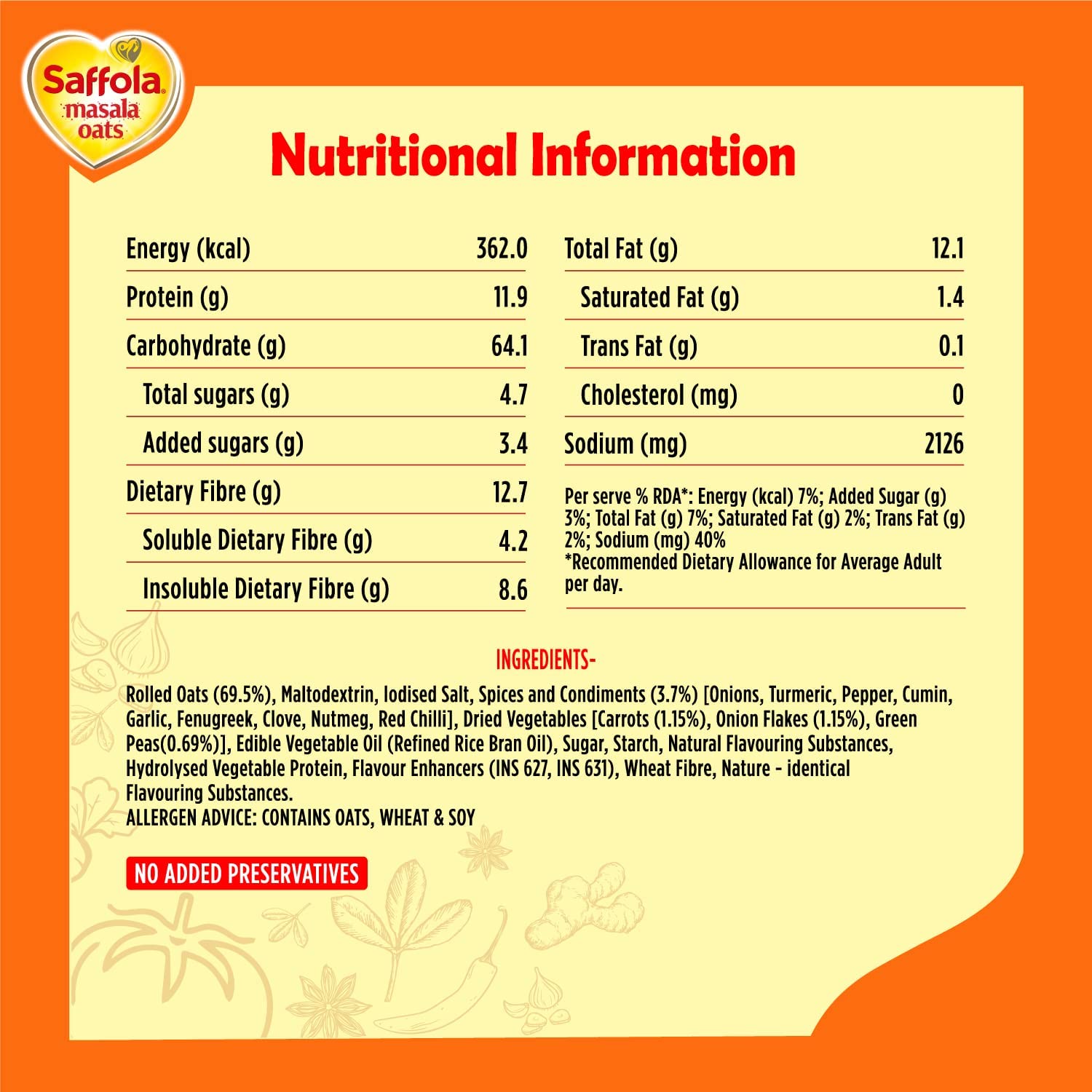 Saffola Masala Oats – view 7