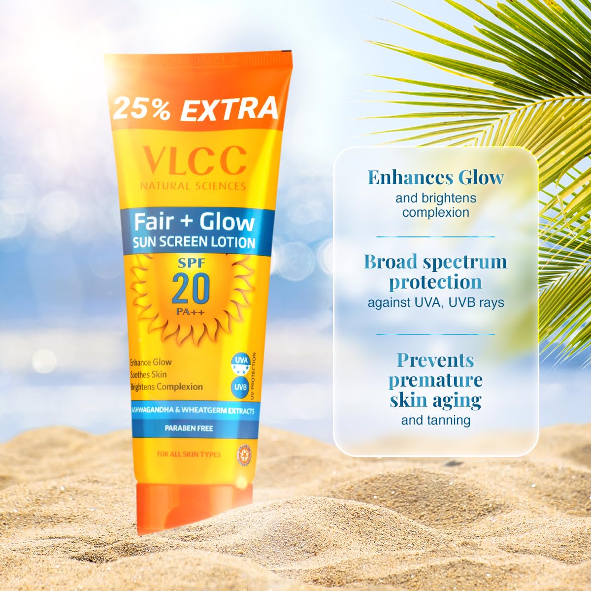 VLCC Fair Glow Sunscreen Lotion SPF 20 - 1.08 Pounds Solid – view 3