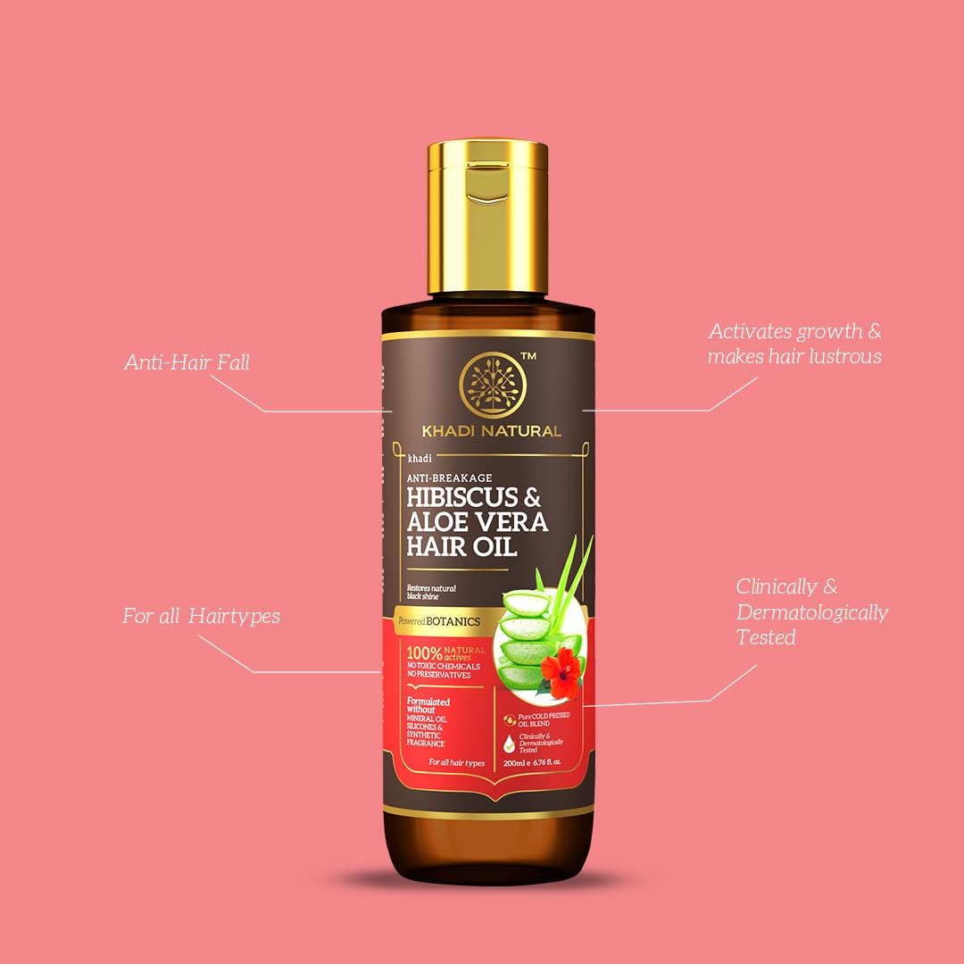 Khadi Natural Hibiscus & Aloe Vera Hair Oil – view 4