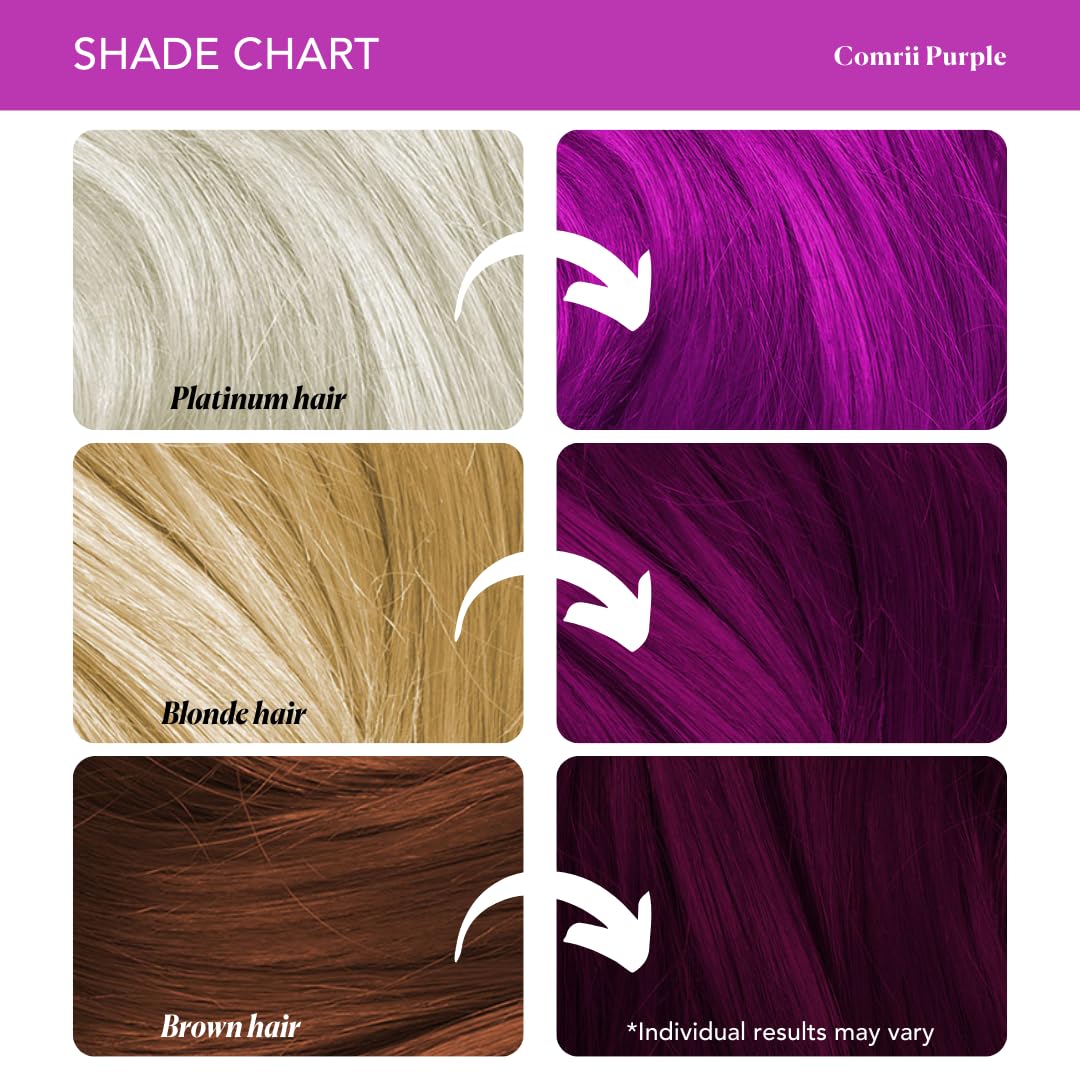 Paradyes Comrii Purple Semi-Permanent Hair Color Kit: Ammonia-Free, Lasts 8+ Washes, Ideal for Dark Hair, Enriched with Nourishing Conditioner Crème – view 6