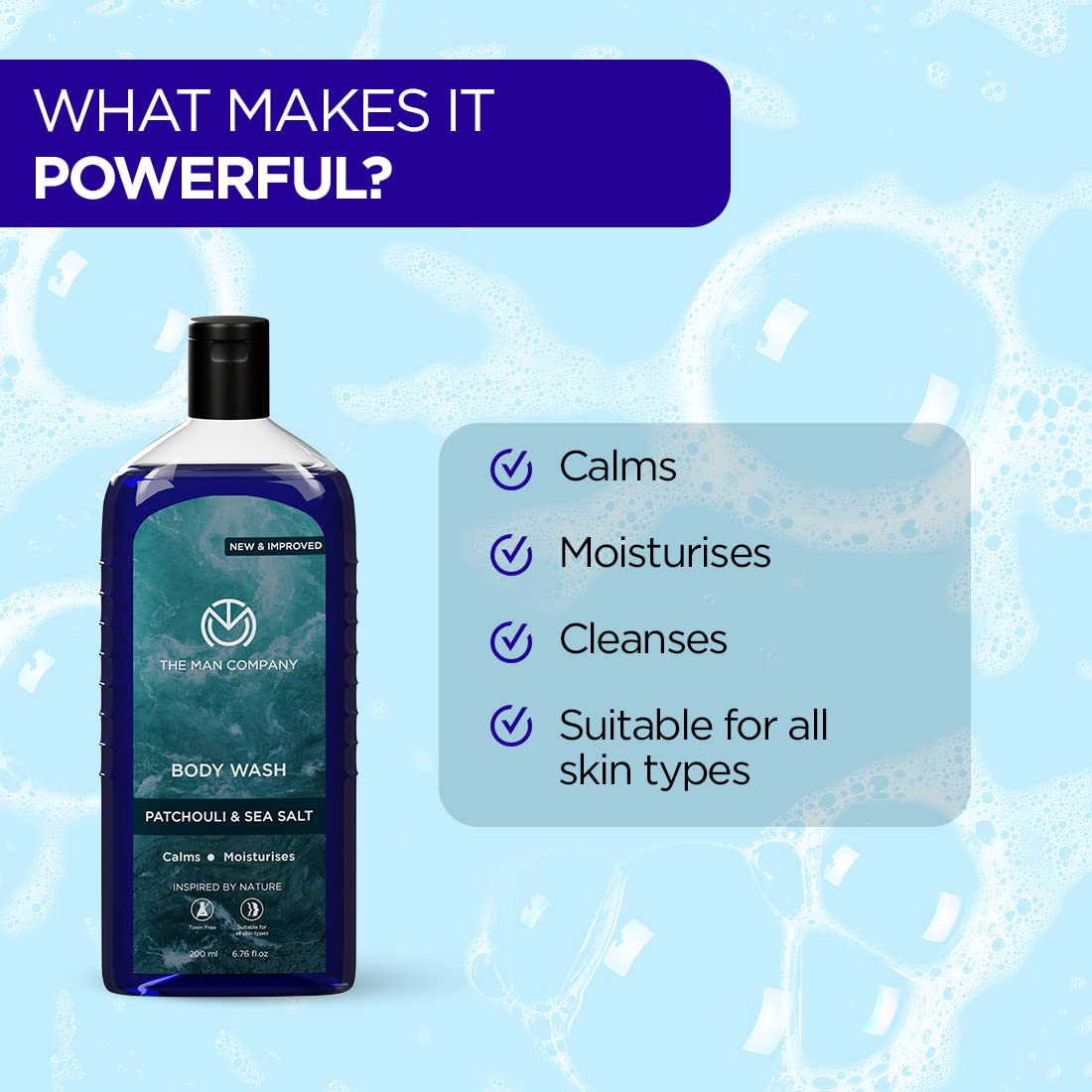 The Man Company Patchouli & Sea Salt Perfumed Body Wash For Men - 200 Ml – view 2