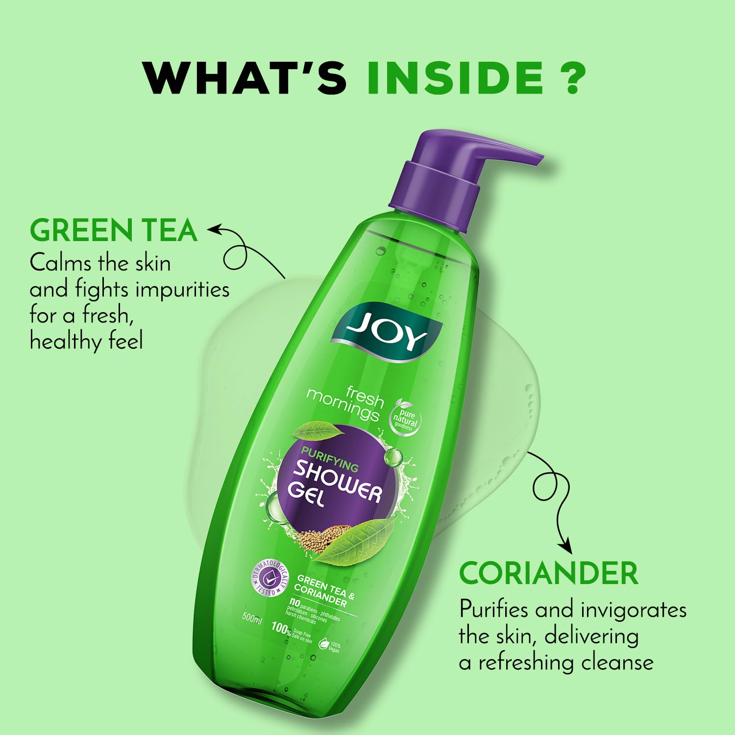Joy Green Tea Shower Gel Body Wash (500 ml) – view 2