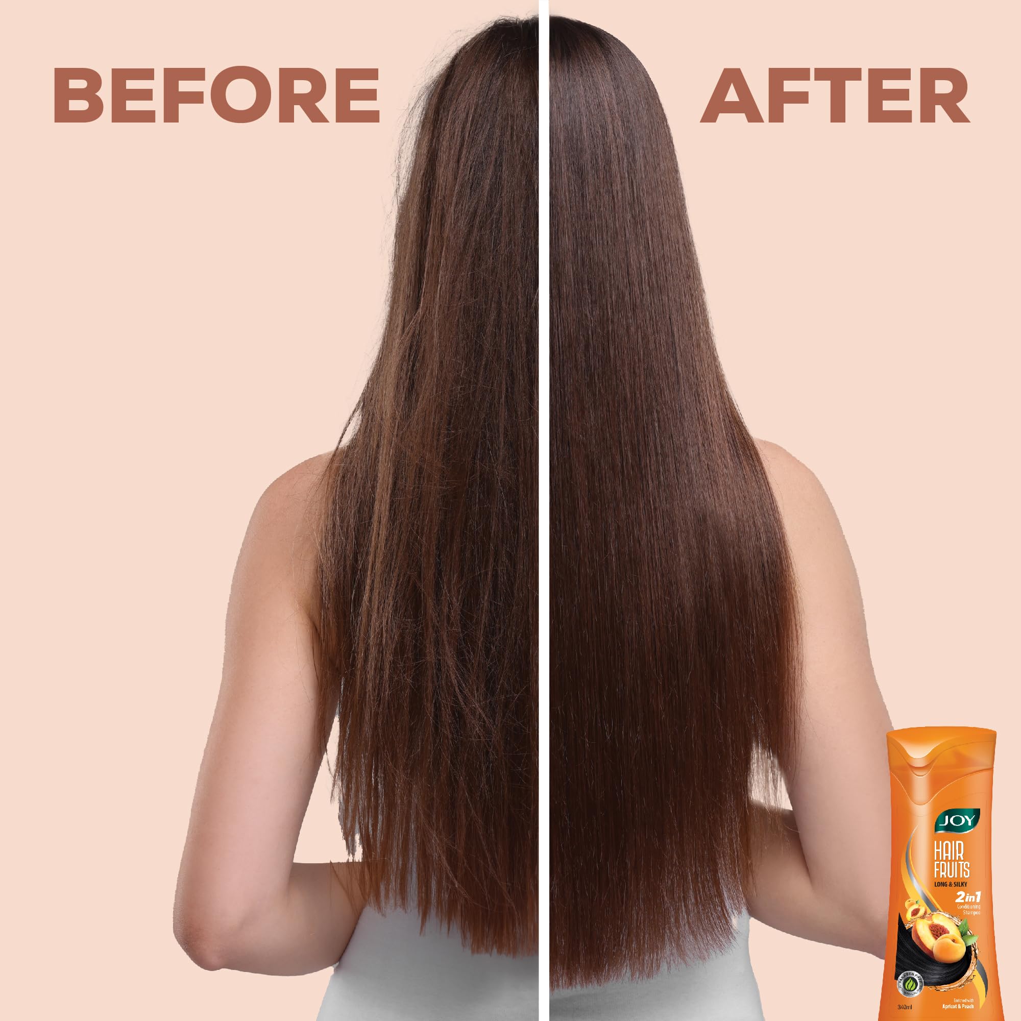 Joy Hair Fruits Long & Silky Conditioning Shampoo Enriched with Apricot & Peach, 340 ml – view 6
