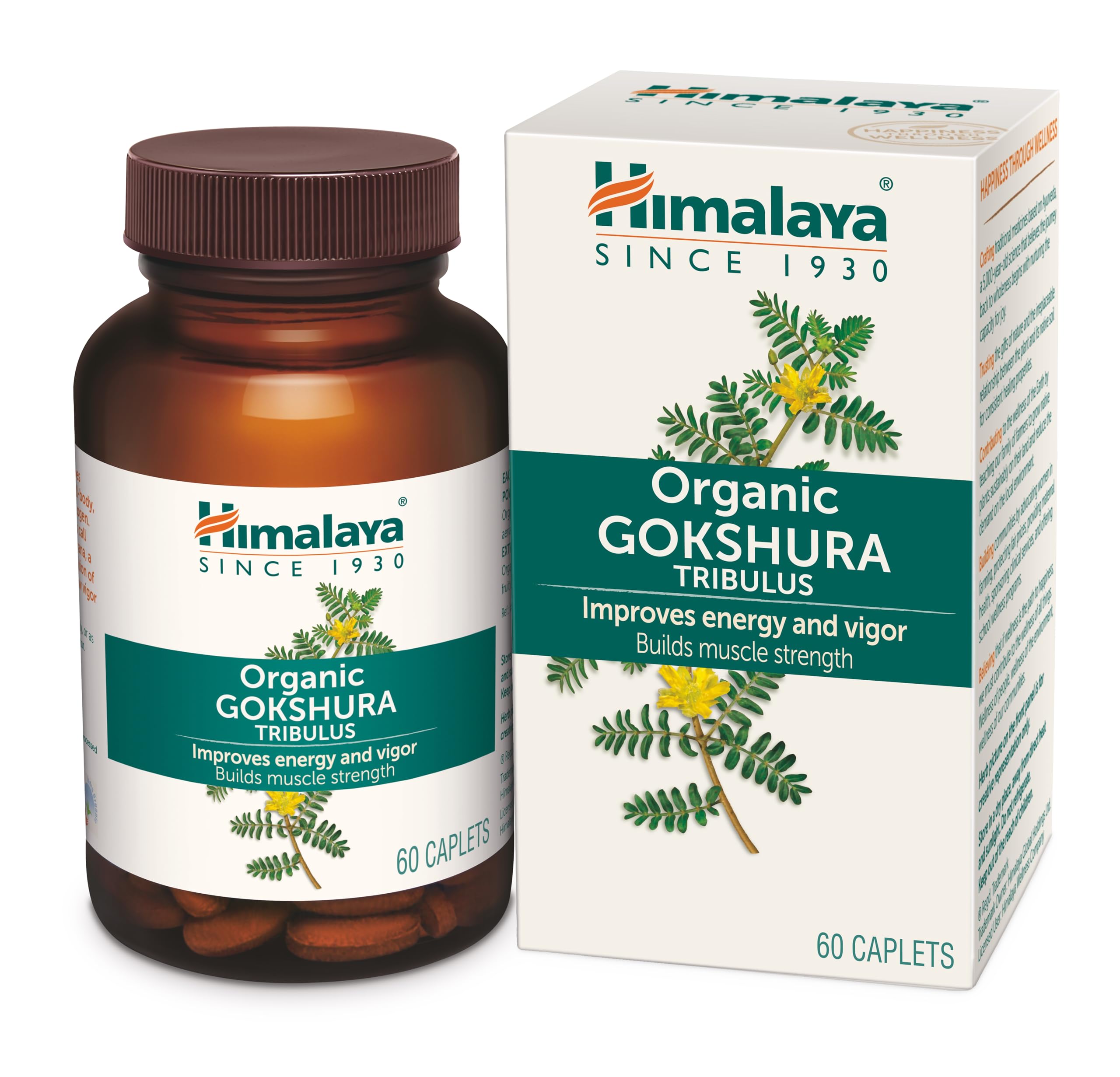 Front pack of Himalaya Organic Gokshura 60-count tablets