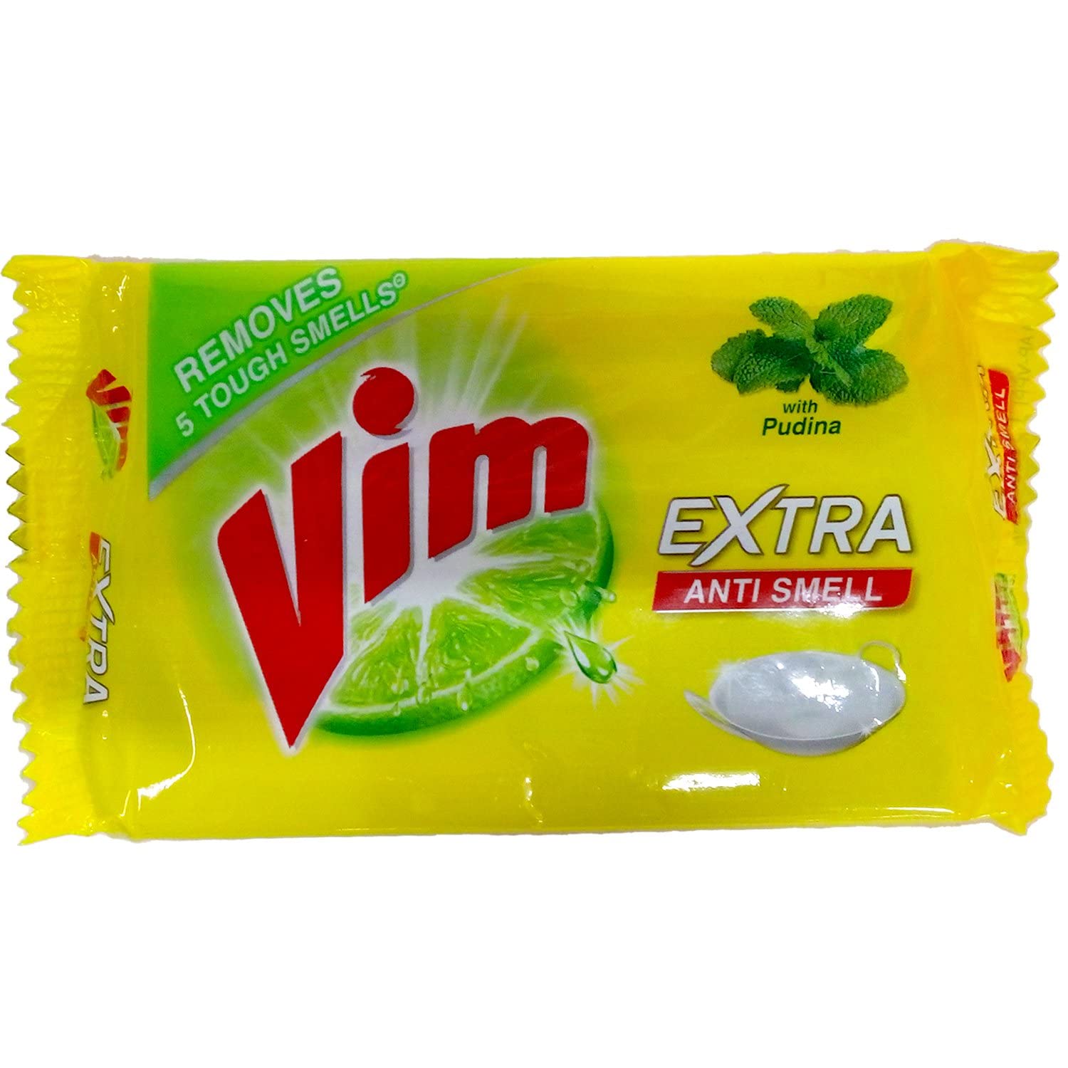 Single 130 g VIM anti smell dishwashing bar with pudina
