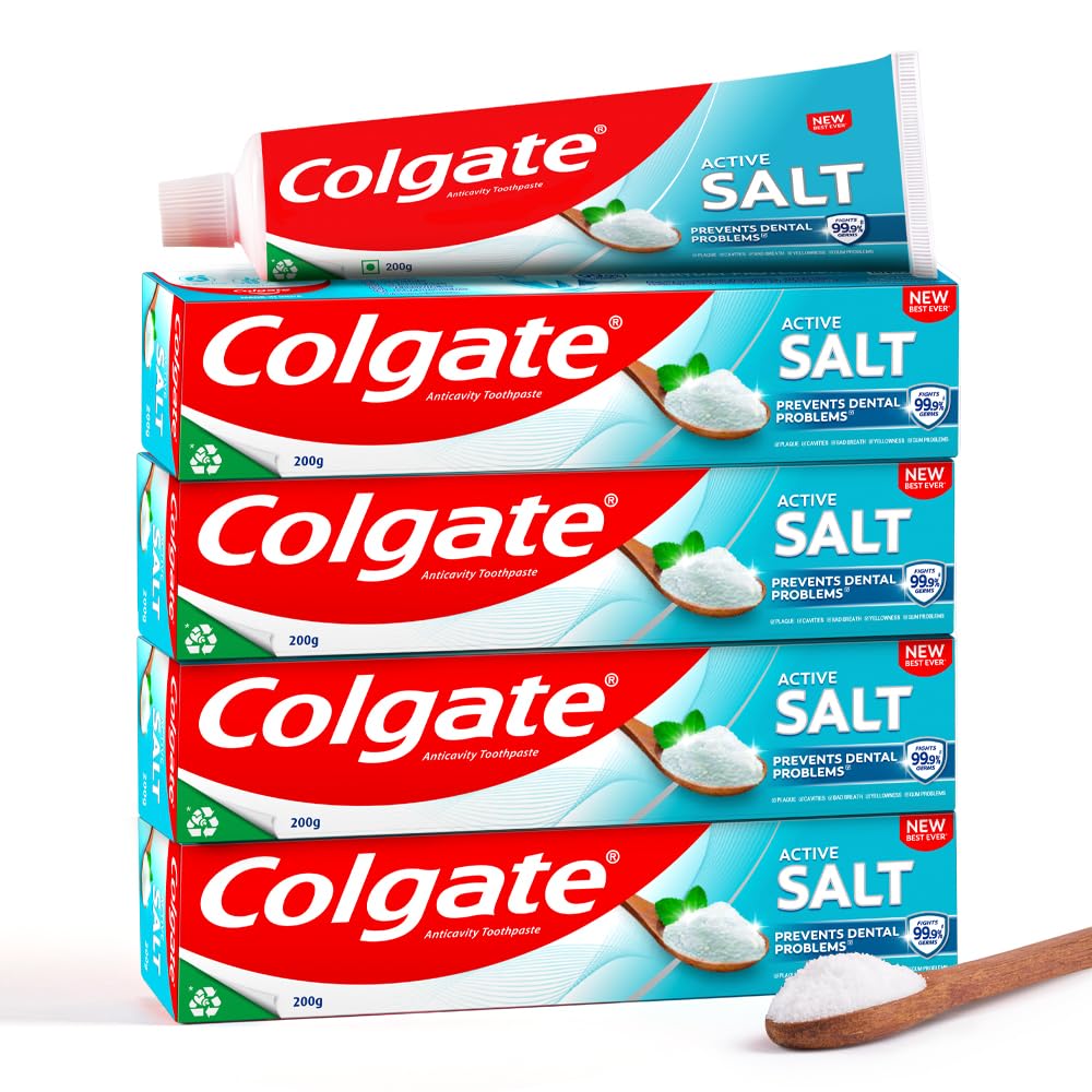 Four-tube Colgate Active Salt mint toothpaste 800g pack