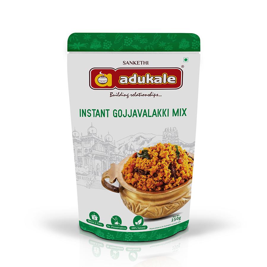 Front view of Adukale gojju avalakki mix 250 g pouch