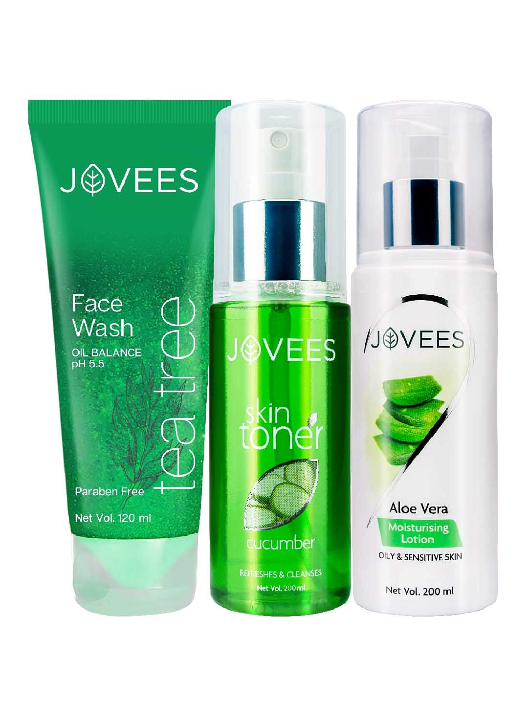 Jovees herbal 3-piece oily skin face care combo set