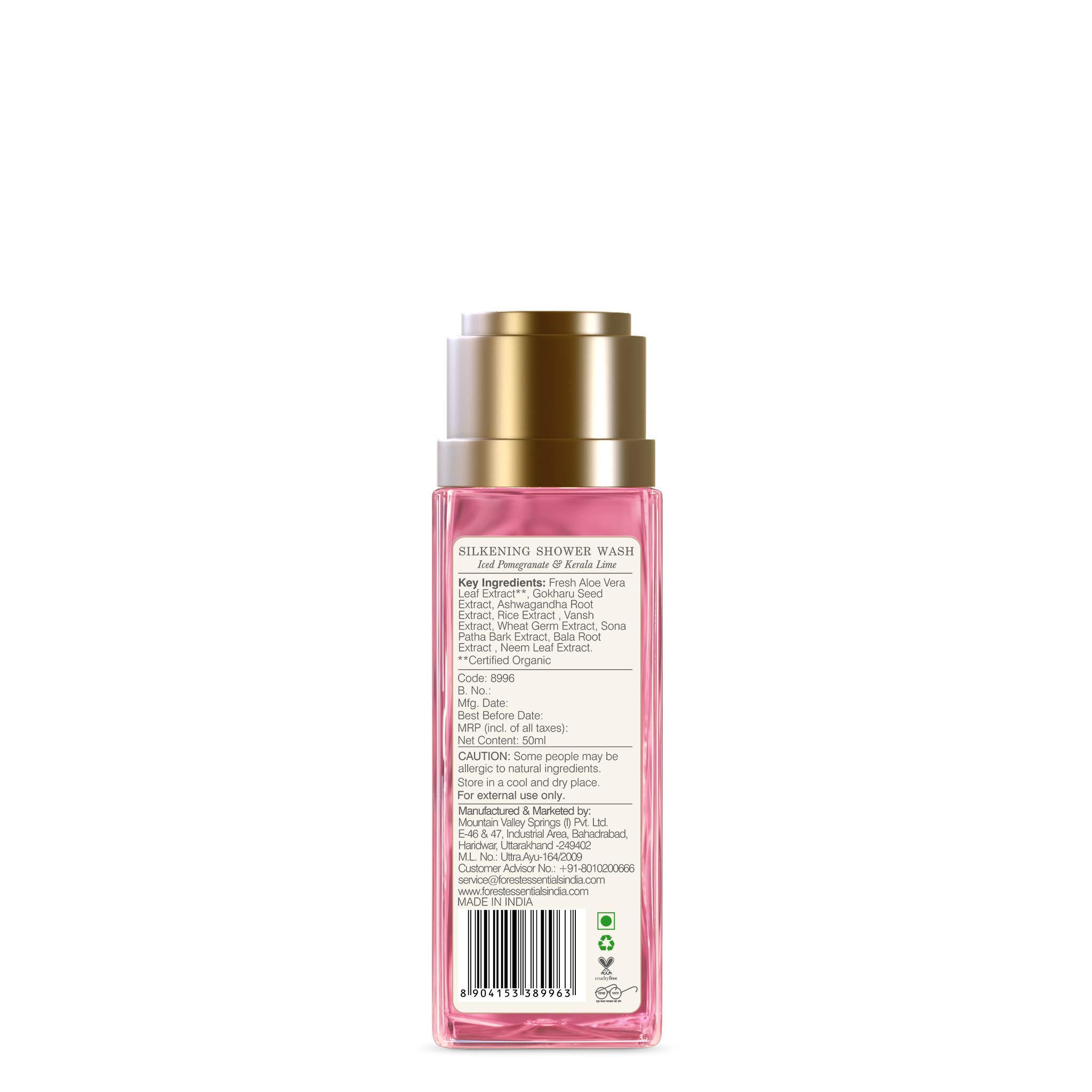 Forest Essentials Delicate Facial Cleanser Kashmiri Saffron & Neem& Forest Essentials Silkening Shower Wash Iced Pomegranate & Kerala Lime – view 7