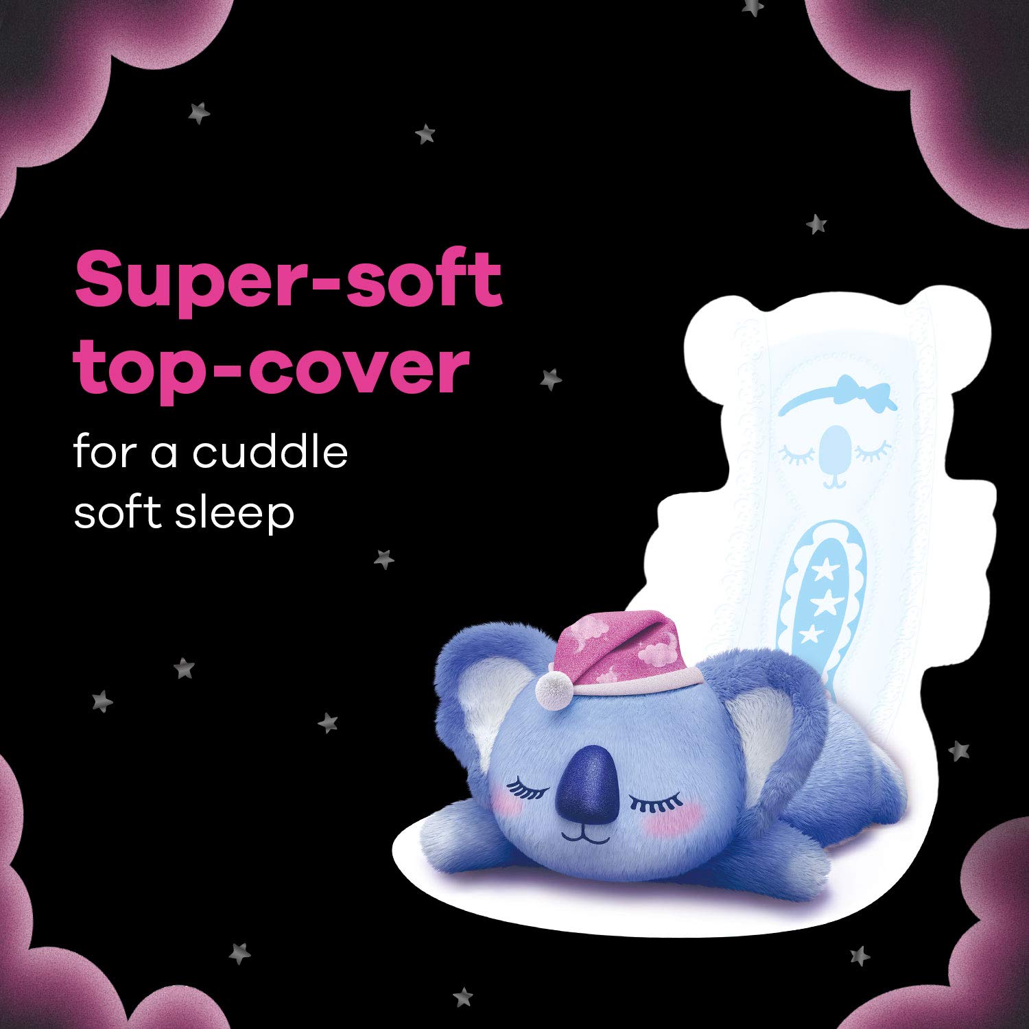 WHISPER BINDAZZZ NIGHTS KOALA SOFT SANITARY PADS, 8 XXXL+ PADS, UPTO 0% LEAKS, 85% LONGER & WIDER BACK, SUPER SOFT TOPSHEET, DOUBLE HUG WINGS, DISPOSABLE WRAPPER, for women – view 4