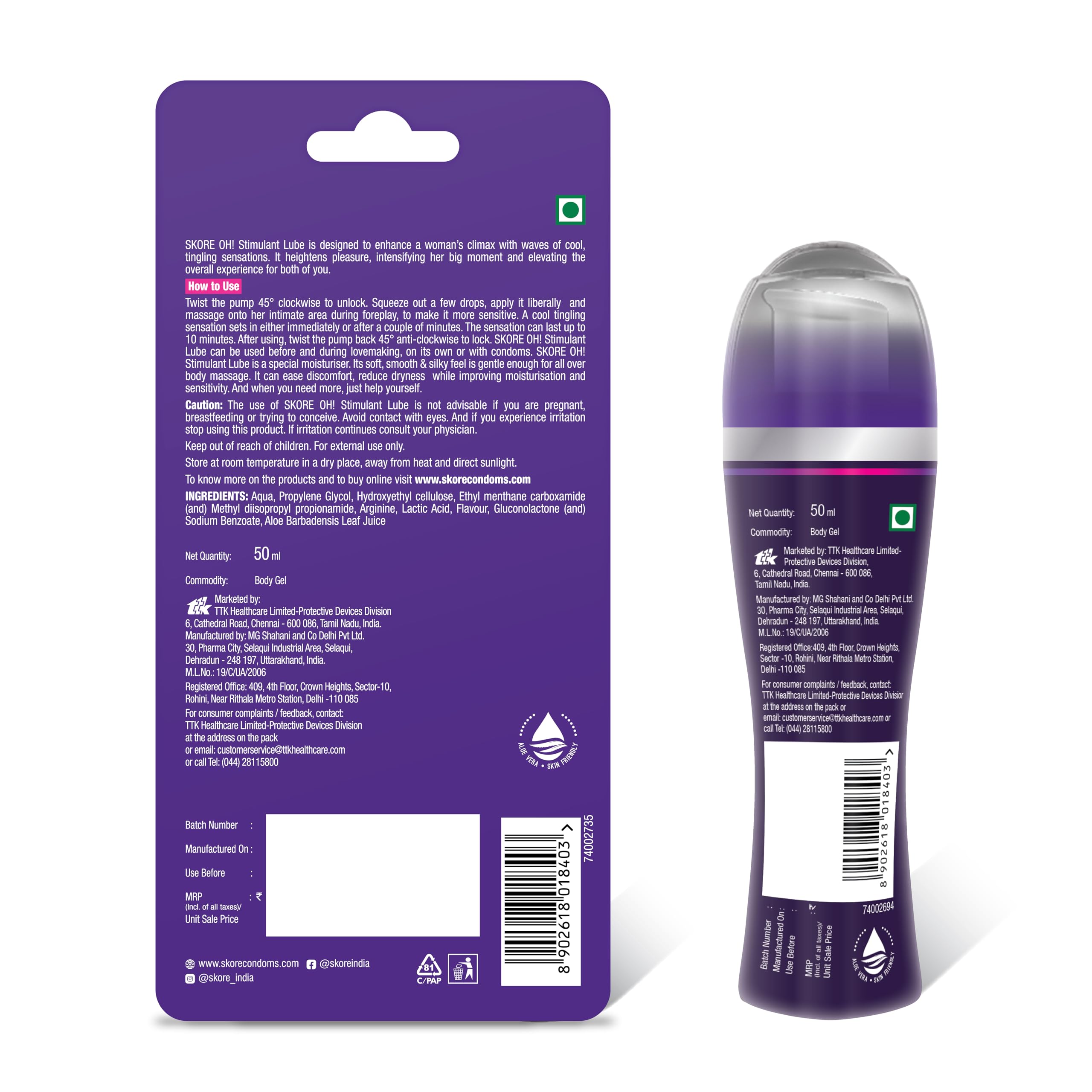 Skore OH!! Stimulant Lubes for women -Skin-Friendly – view 5