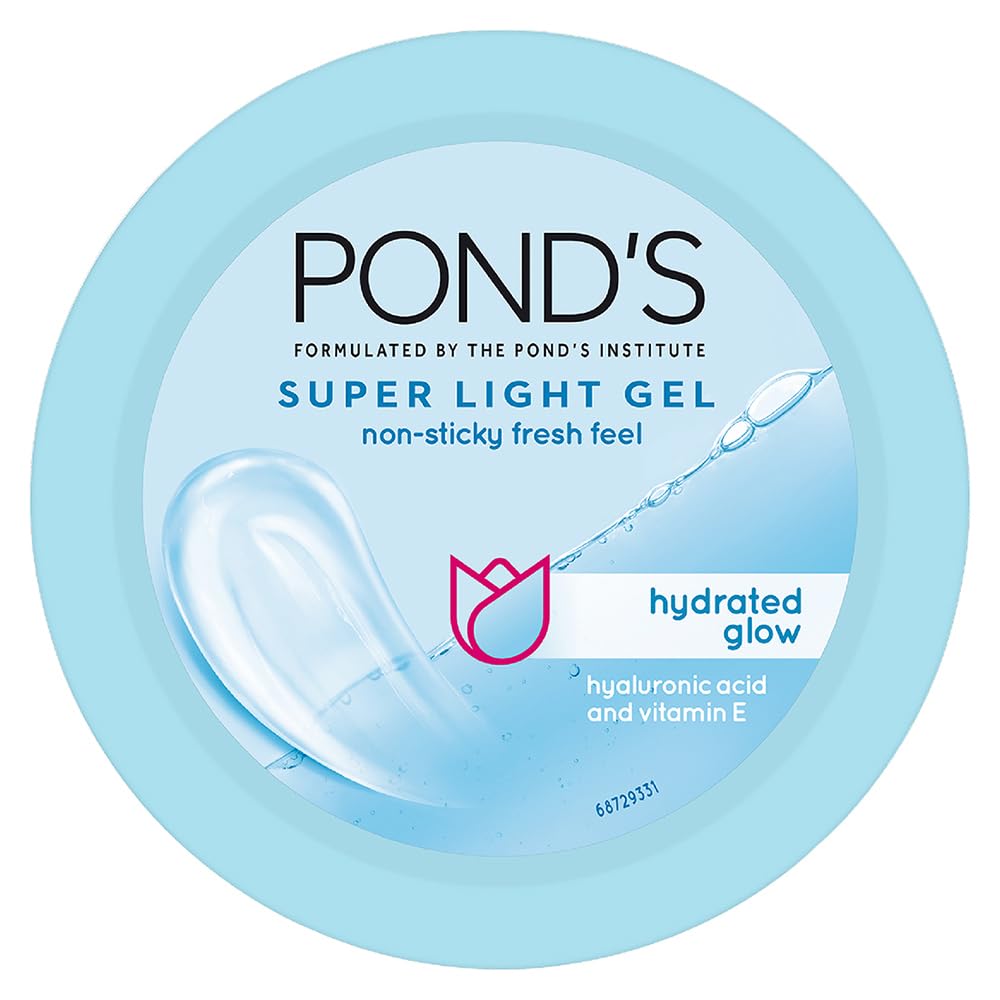 Front view of POND'S Super Light Gel face moisturizer tub