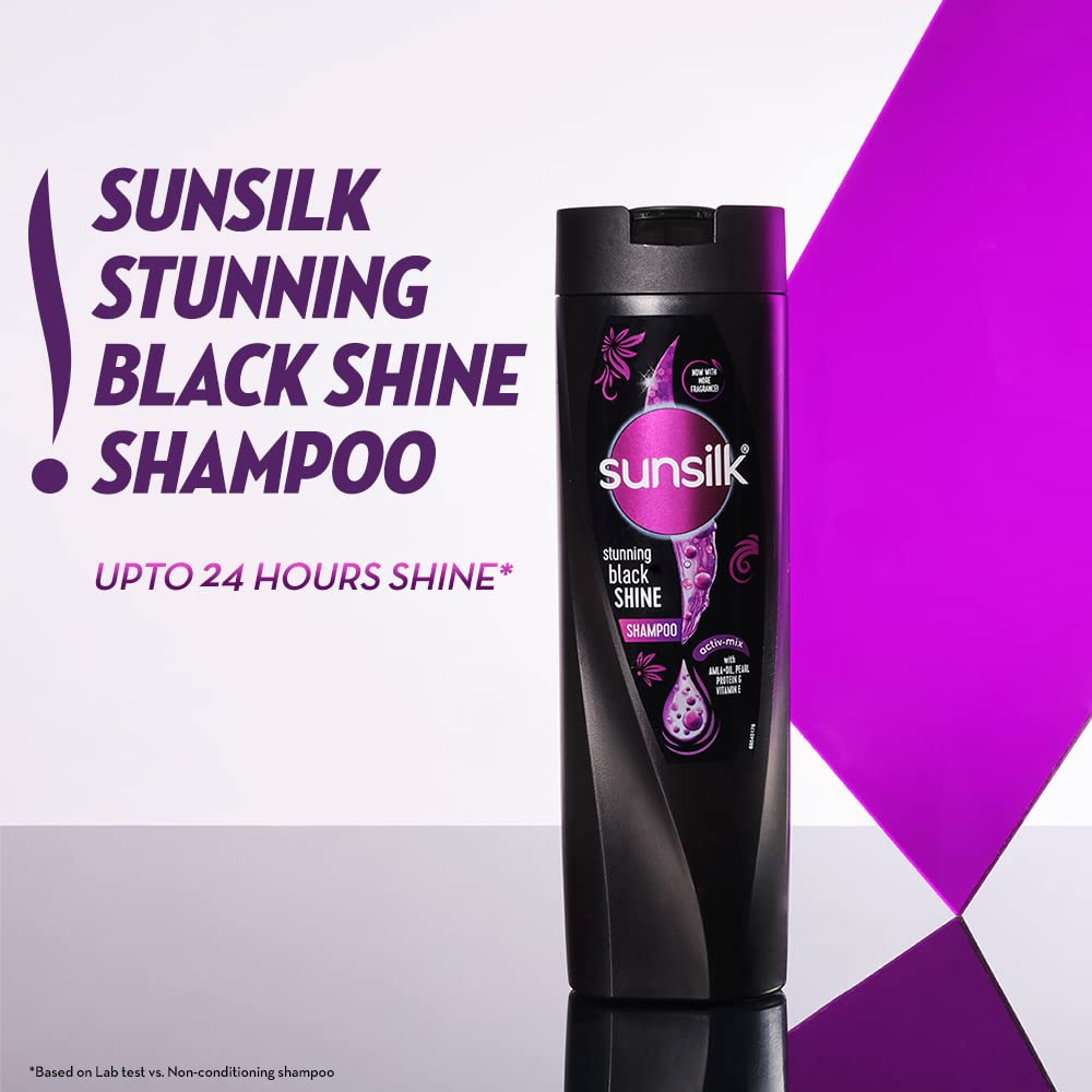 Sunsilk Black Shine, Shampoo, 1L, for Shiny, Moisturised & Fuller Hair, with Amla + Oil & Pearl Protein, Paraben-Free – view 4