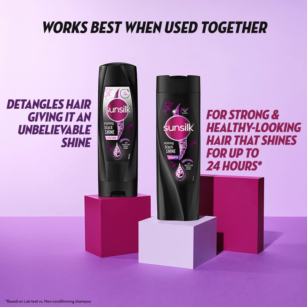 Sunsilk Black Shine, Shampoo, 1L, for Shiny, Moisturised & Fuller Hair, with Amla + Oil & Pearl Protein, Paraben-Free – view 7